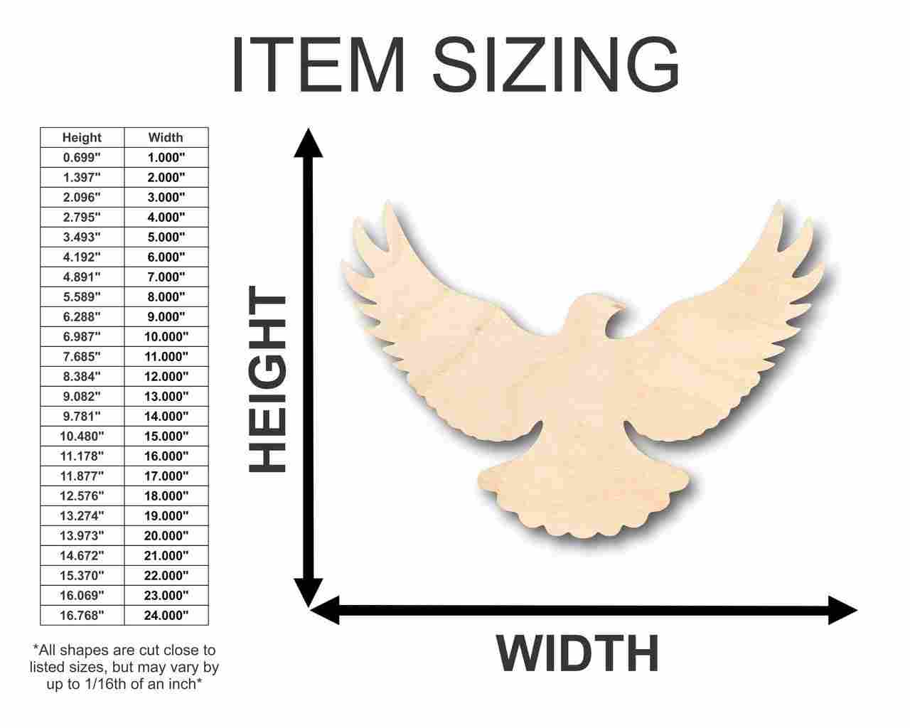 DIY Unfinished Wood Flying Dove Shape for Bird & Wildlife Crafts up to 46