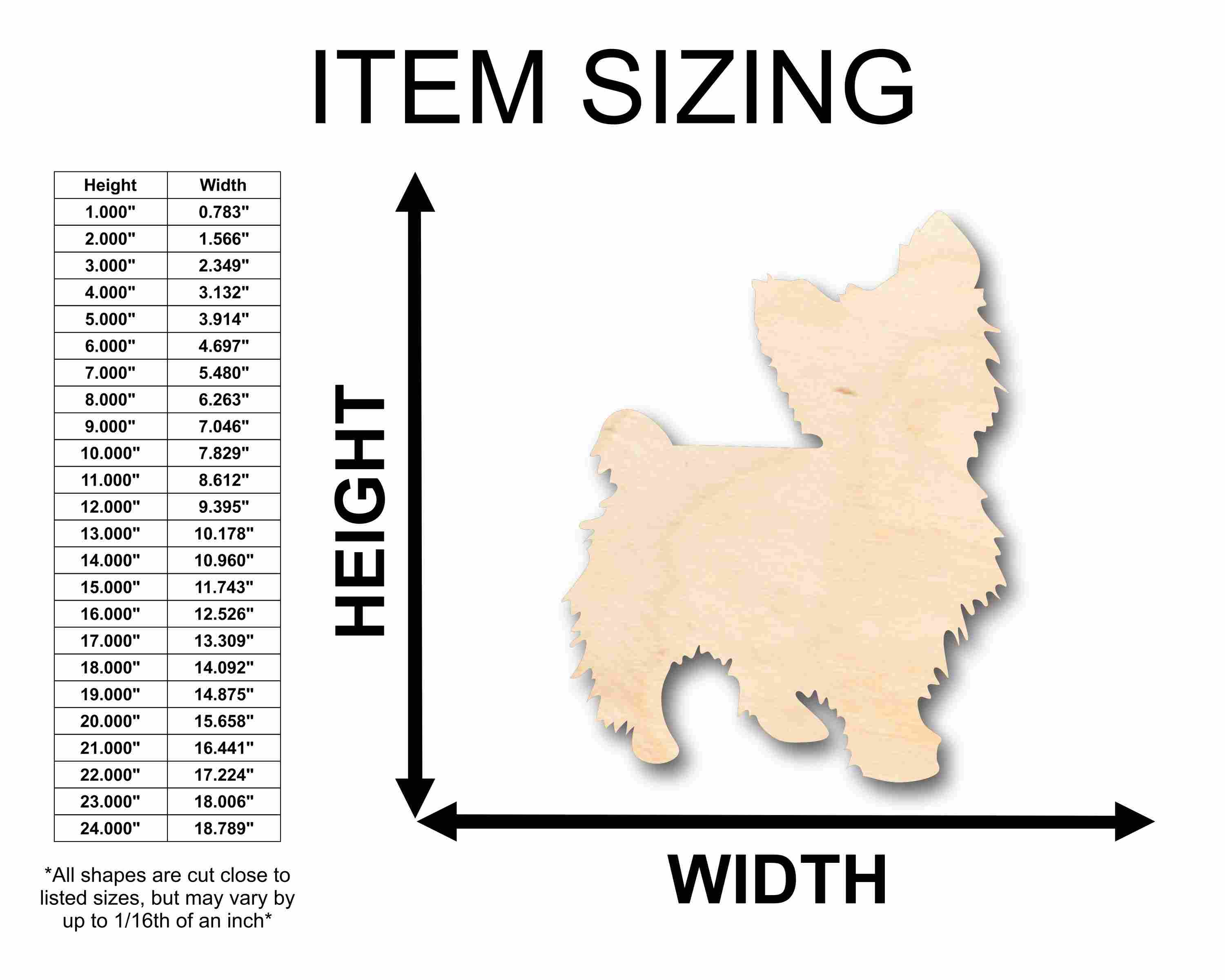 Unfinished Wood Yorkshire Terrier Silhouette for Up to 46 Do - It - Yourself Craft Projects