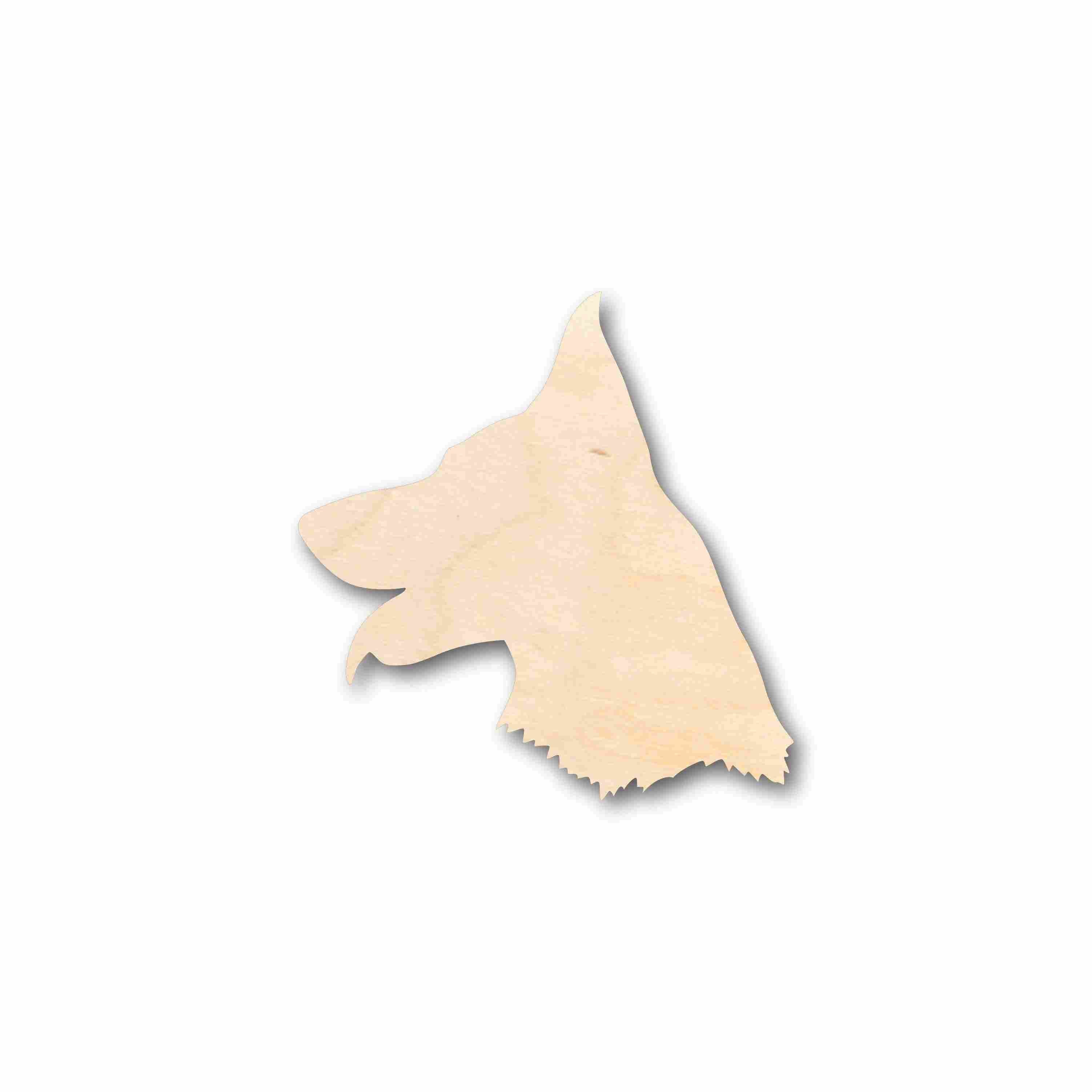 DIY Unfinished German Shepard Dog Silhouette in Wood - Up to 46 Craft Options