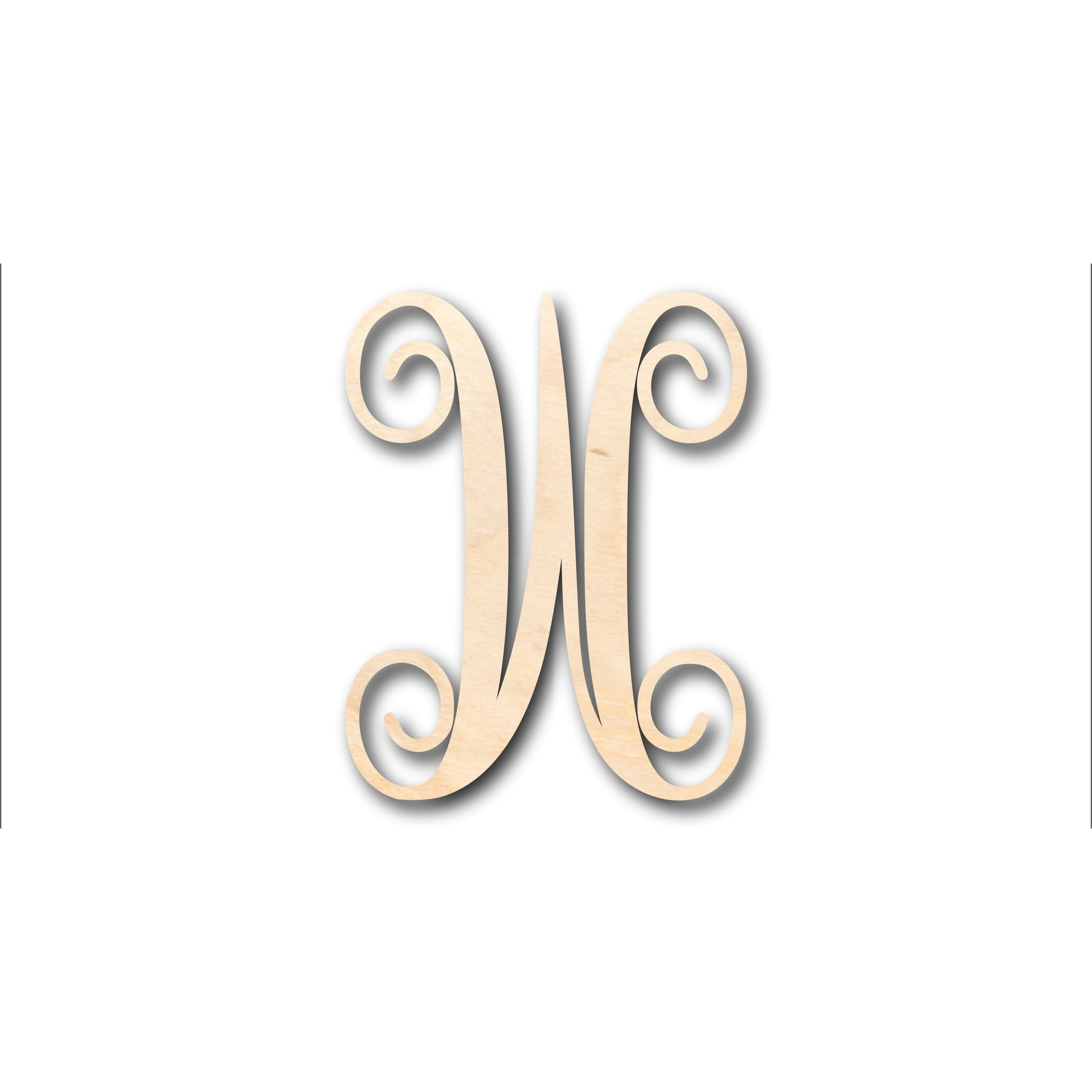 DIY Unfinished Wood W - Shaped Monogram for Crafts up to 46