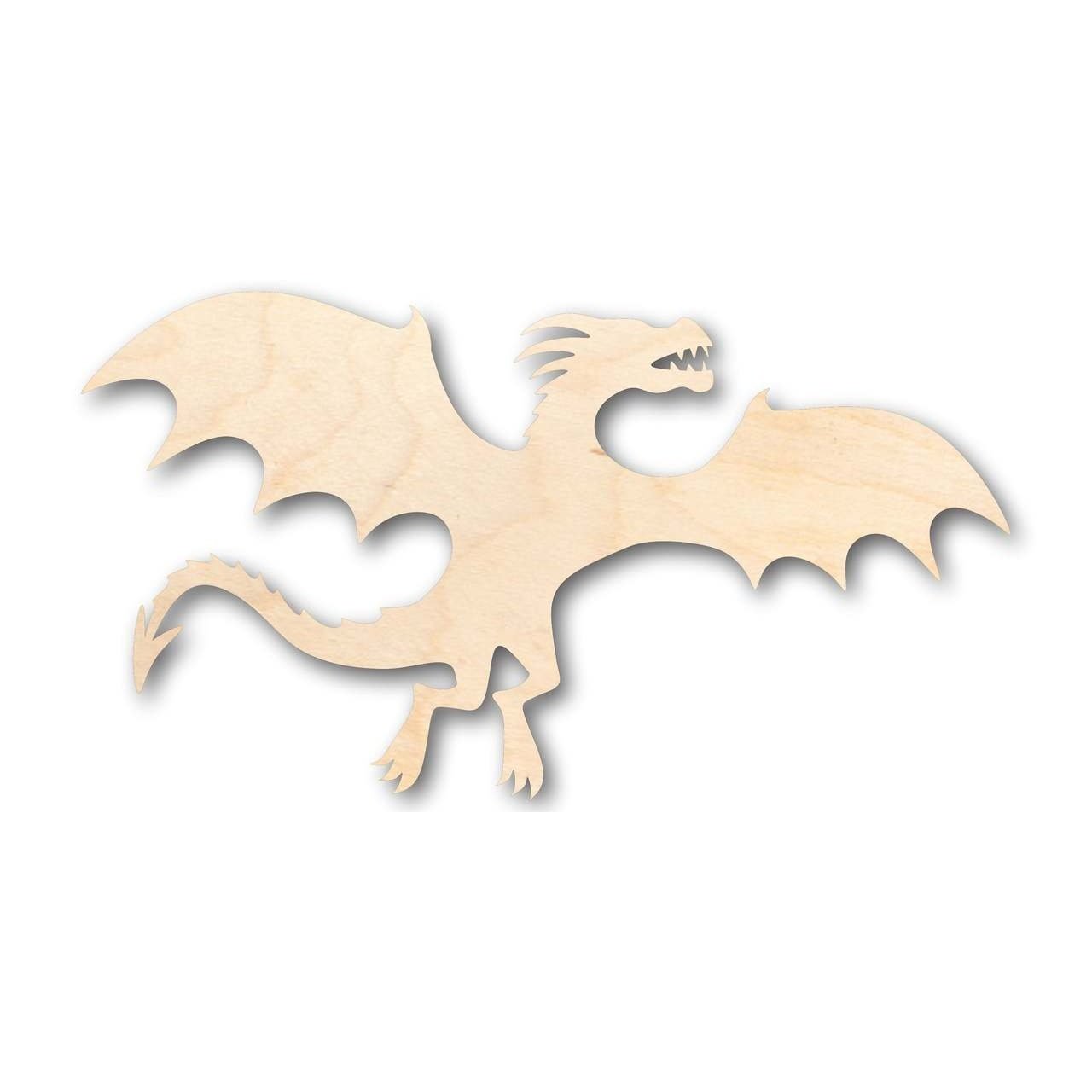 DIY Unfinished Baltic Birch Wood Flying Dragon Shapes up to 24 Inches