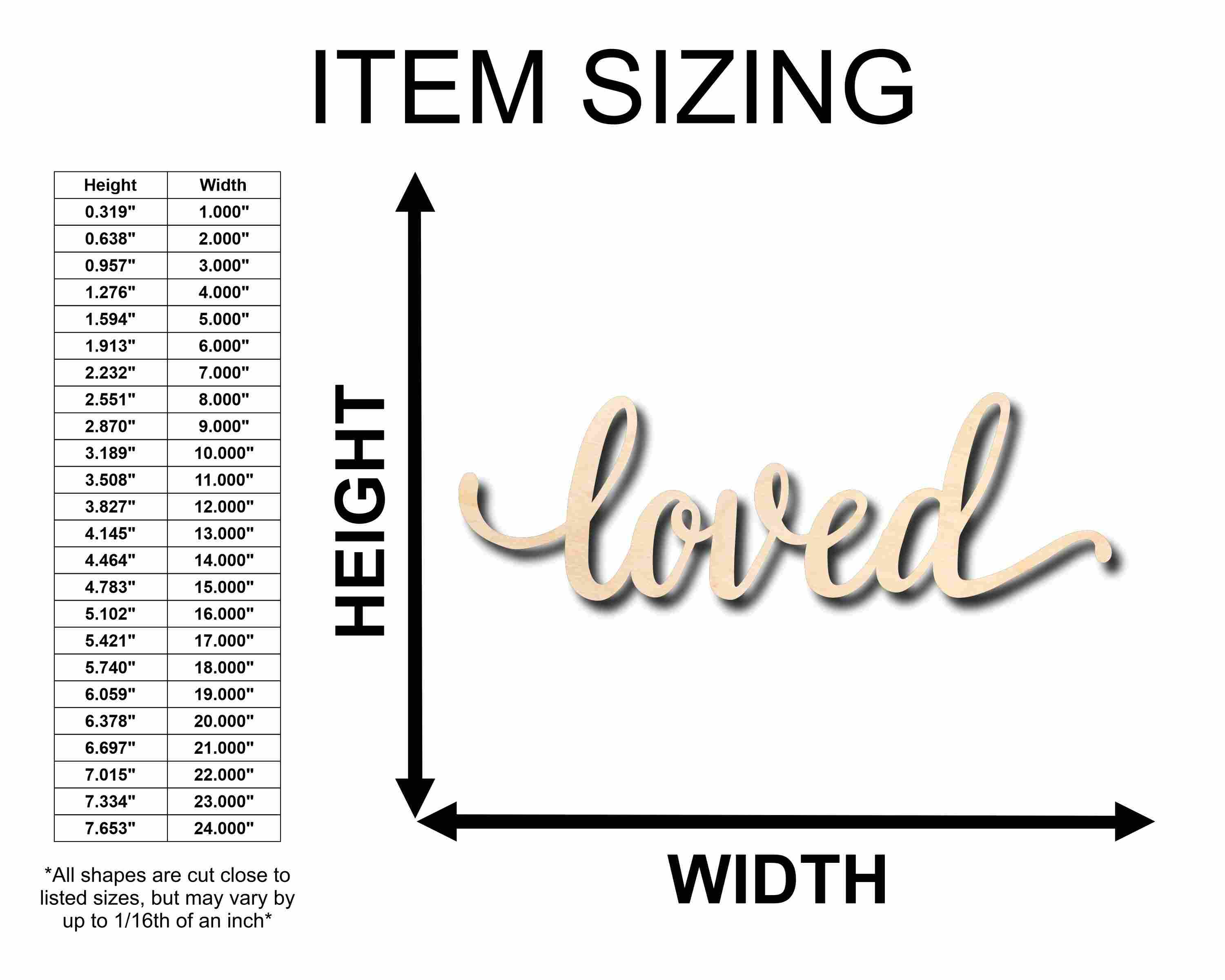 DIY Wedding and Home Decor: Unfinished Wood Cutout 'Loved' Sign