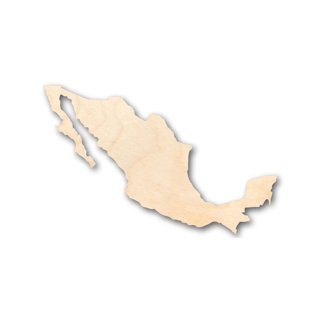 DIY Unfinished Wood Mexico Shape Craft - Up to 46 Sizes Available