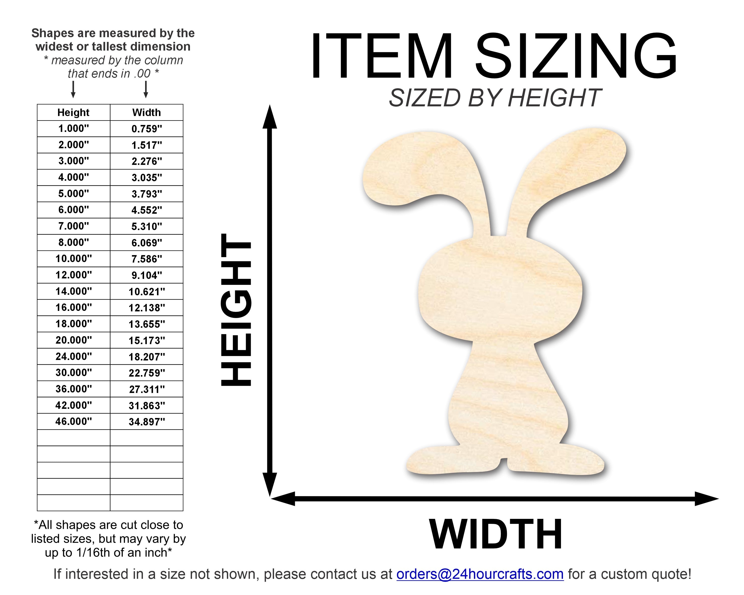 Unfinished DIY Craft Cutout in the Shape of a Cartoon Bunny | Up to 46 Inches for Multiple DIY Projects