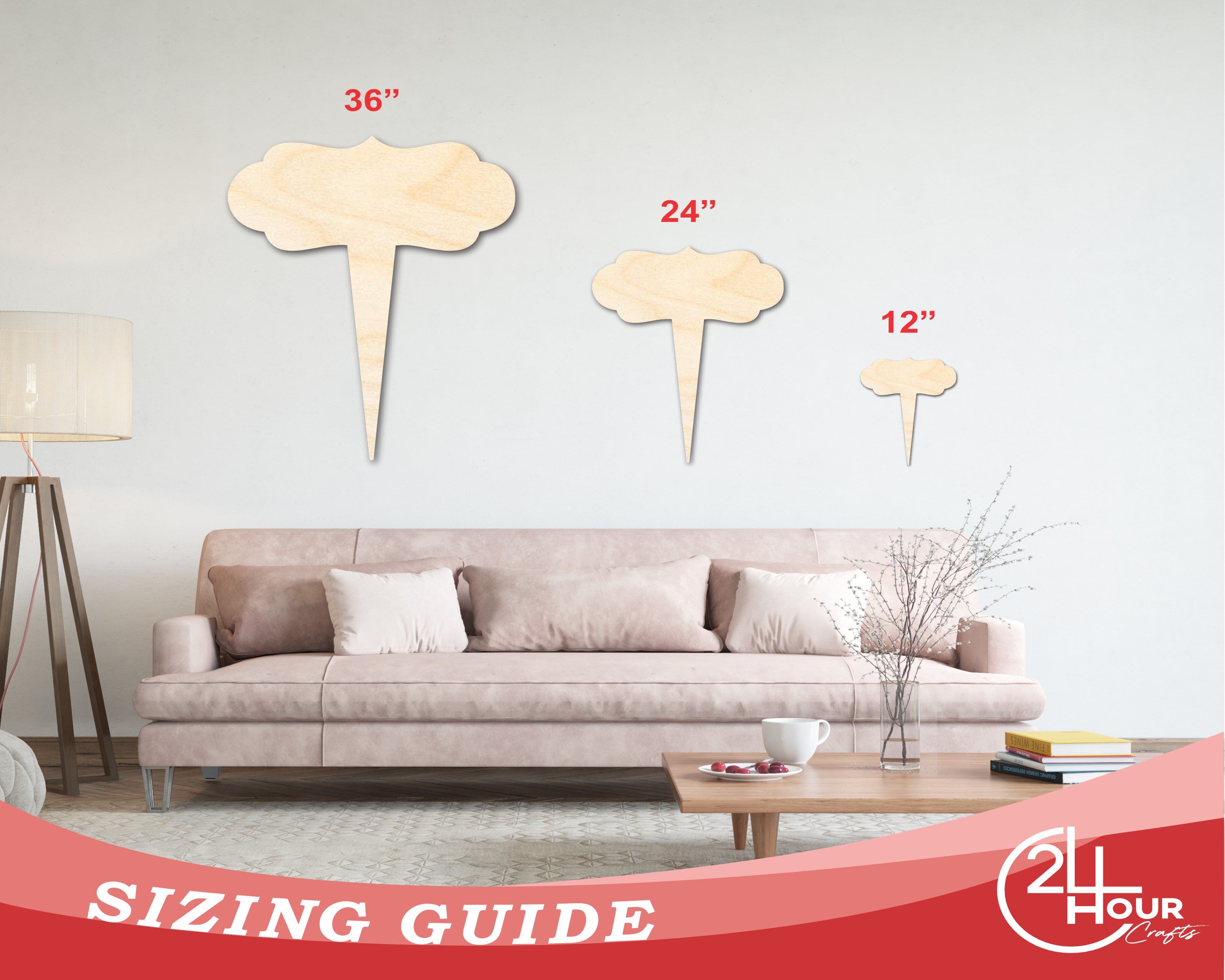 DIY Unfinished Baltic Birch Wood Garden Marker Stakes up to 12 Inches