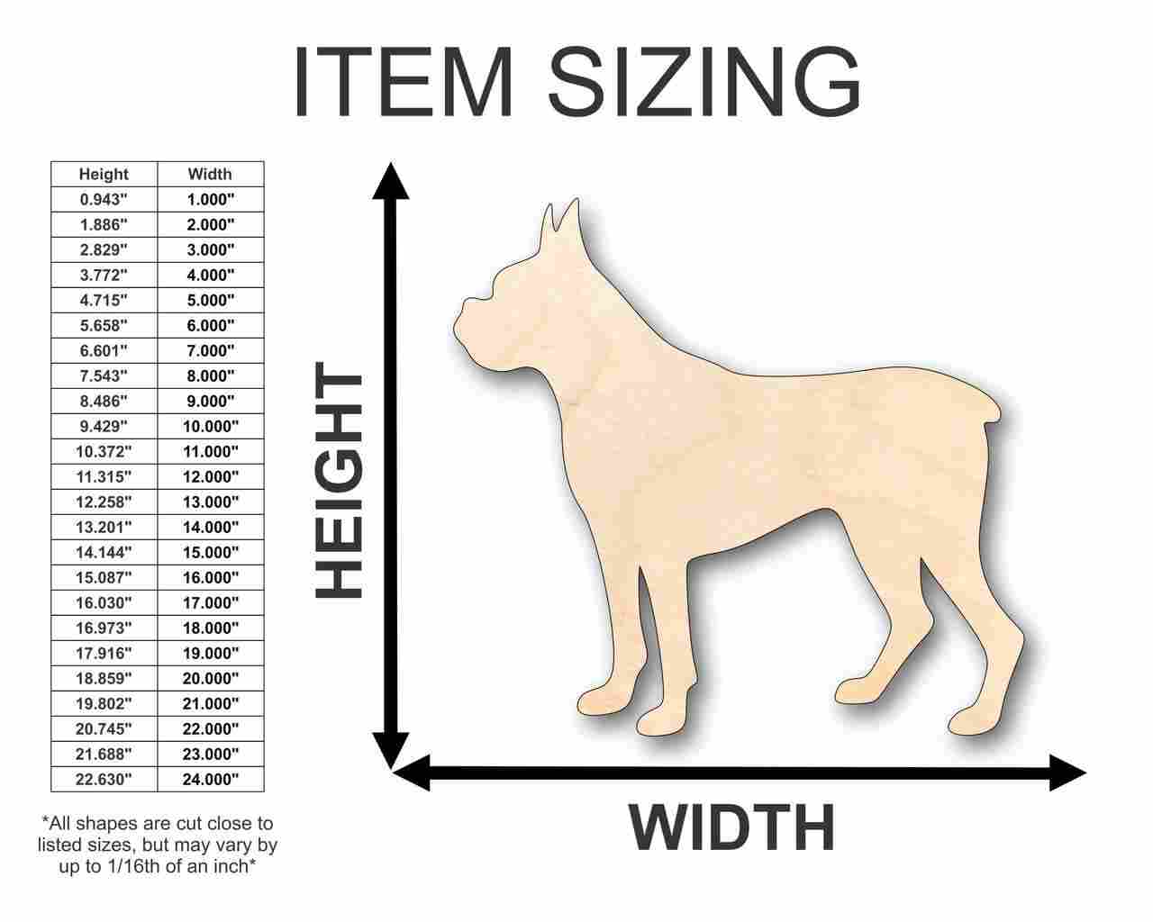 Unfinished Handmade Wood Boxer Dog Shape Craft - Ideal for Animal and Pet - Up to 46 DIY Projects