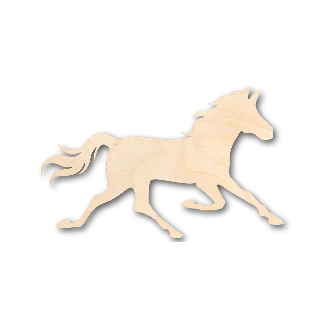 Unfinished Wood DIY Craft - Running Wild Horse Shape for Sports and Farm Animal Decor - Sizes Up to 46 Inches