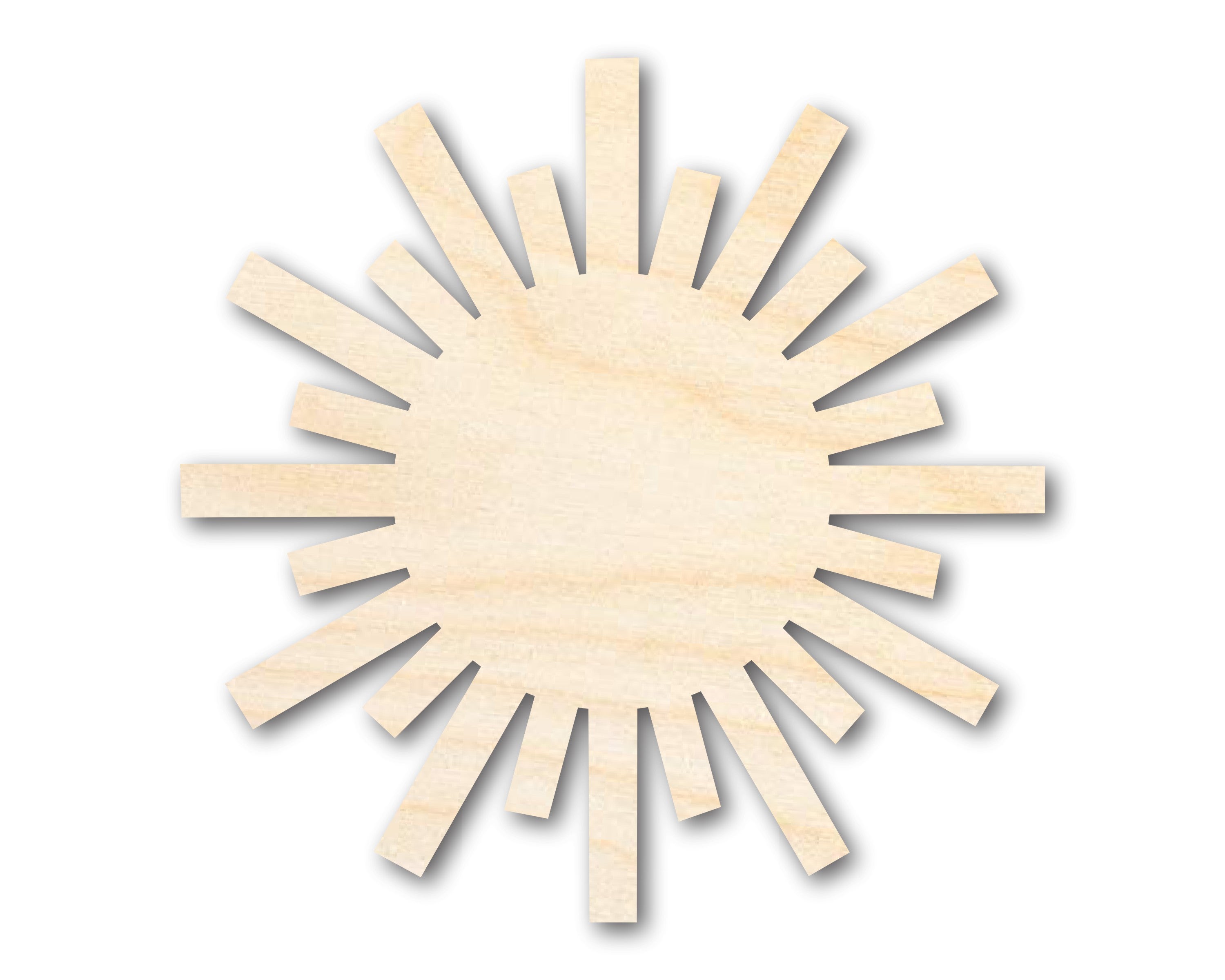DIY Unfinished Baltic Birch Wood Sun Shape Craft Cutouts up to 46 Inches