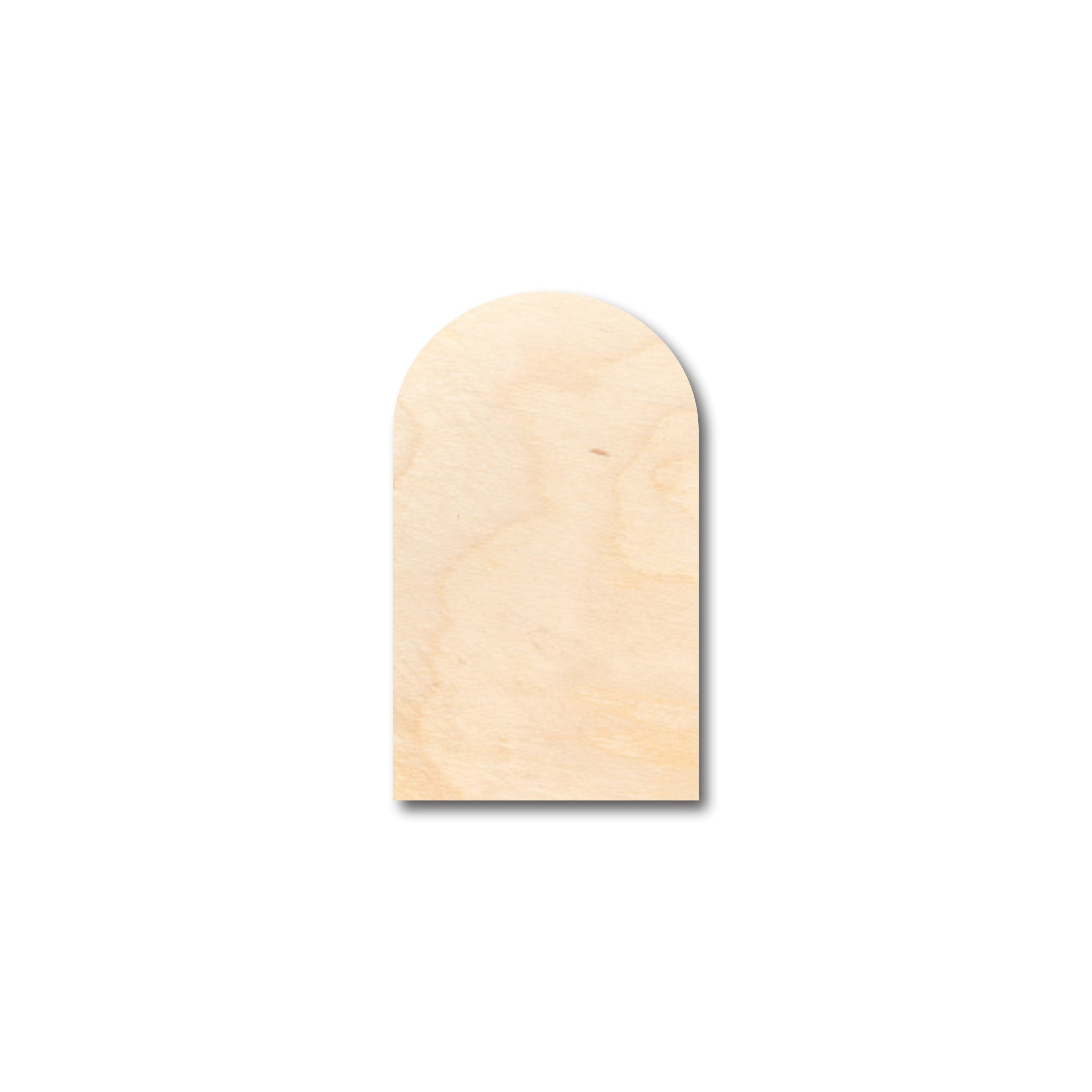 Unfinished Baltic Birch Wood Blank in Tombstone Shape for DIY Craft Projects - Up to 46 Pieces Available