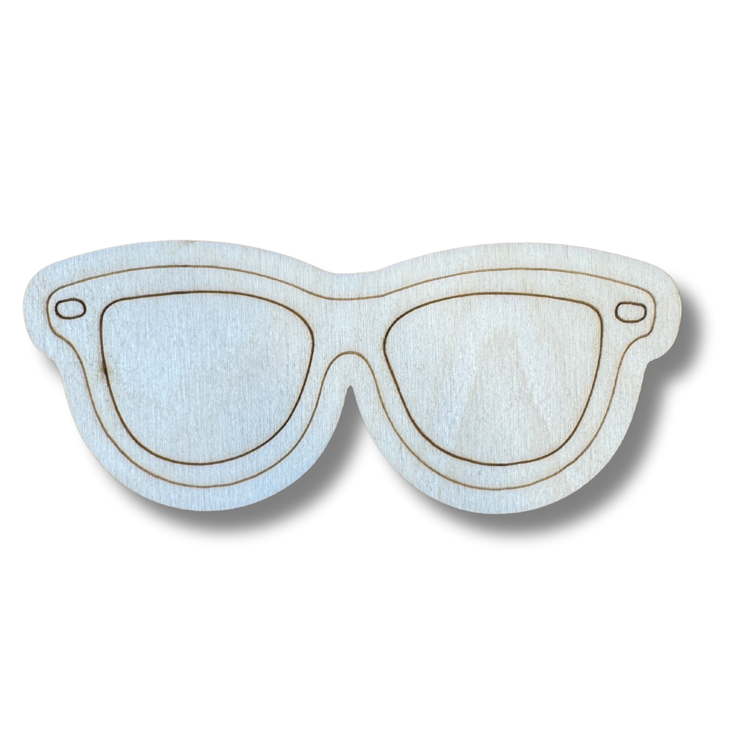 Unfinished DIY Wood Etched Sunglasses Shape for Paint By Line Crafts, Available in Sizes Up to 30 Inches