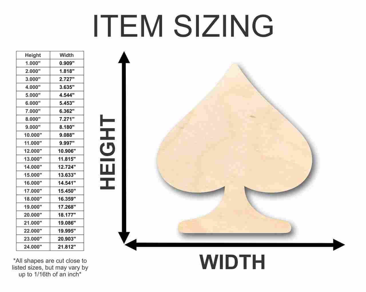 Unfinished DIY Craft Wood Spade Card Shape - Ideal for Poker Parties up to 46 Pieces for Your Creative Projects