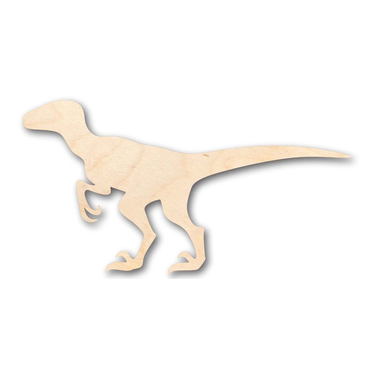 DIY Unfinished Wood Velociraptor Shape for Kid's Jurassic Room Decor