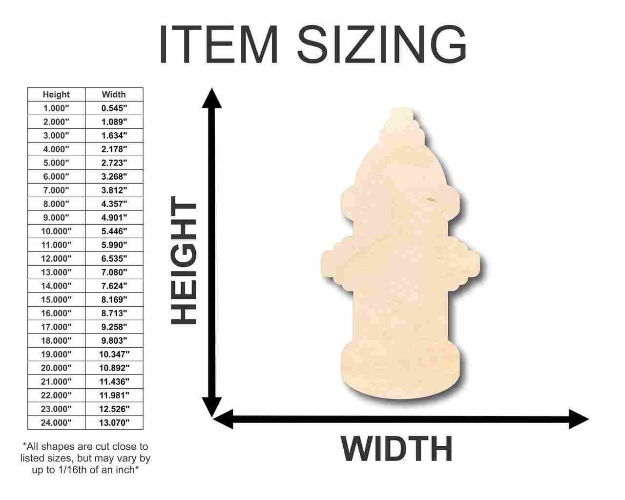 DIY Unfinished Wood Fire Hydrant Shapes for Firefighter Crafts (Up to 24")