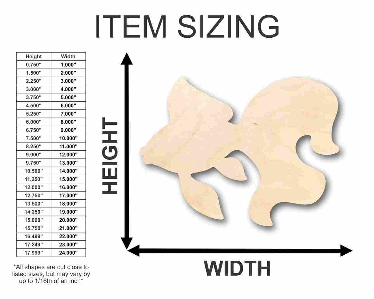 DIY Unfinished Baltic Birch Goldfish Shapes - Up to 24 Inches for Crafts