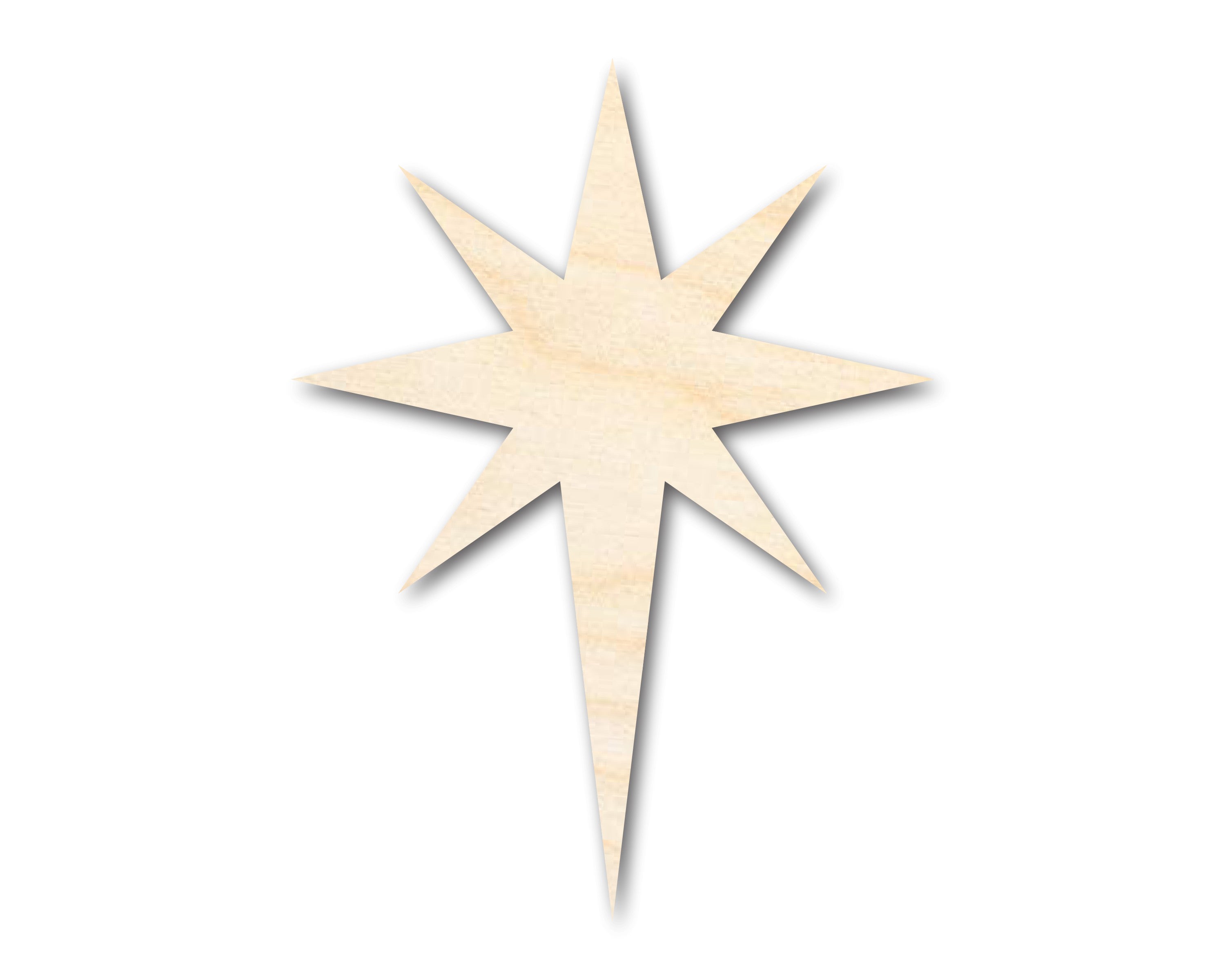 DIY Unfinished Premium Birch Wood Bethlehem Star Cutout up to 36 Inches
