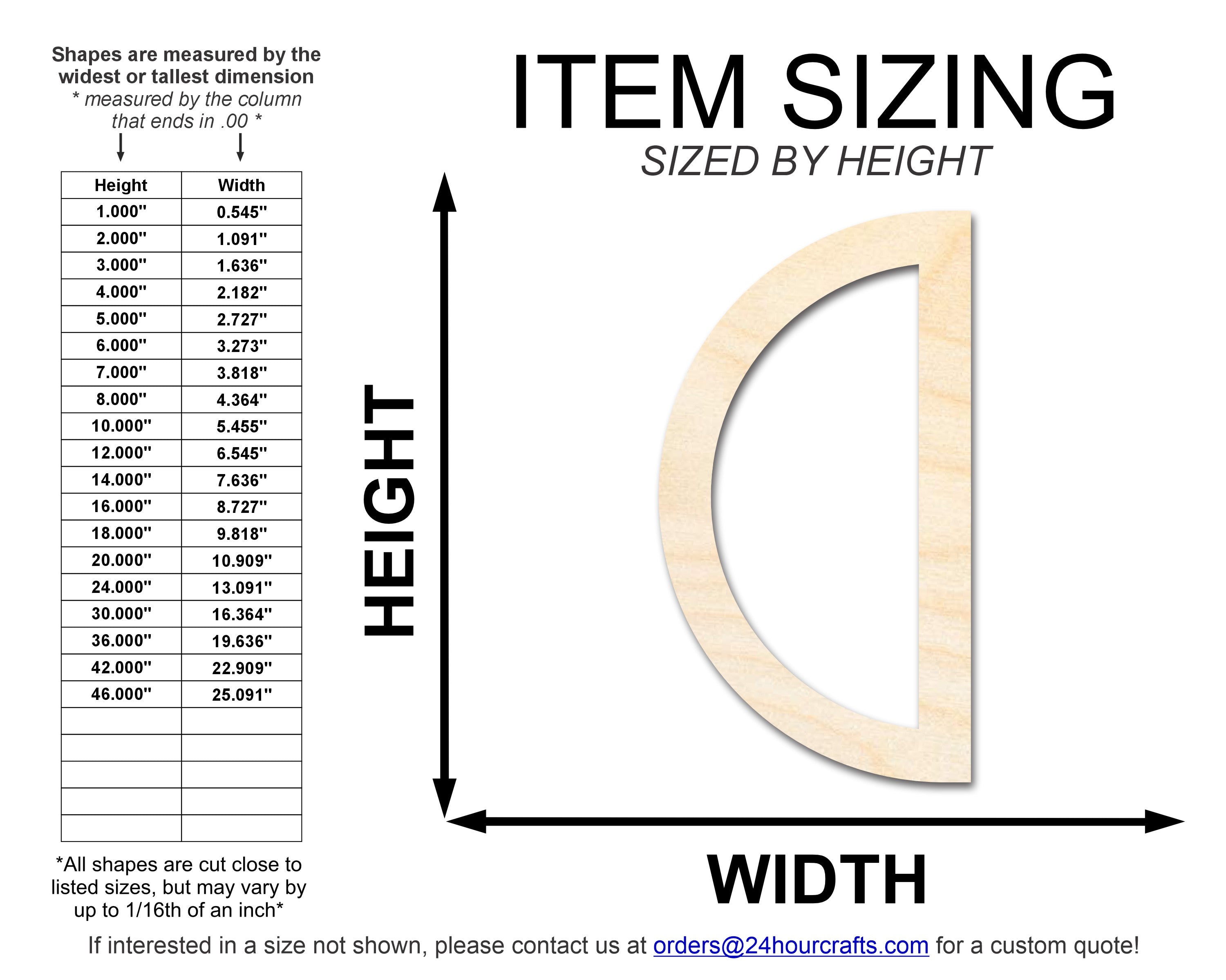 Unfinished Baltic Birch Half - Circle Cutout for Up to 46 DIY Crafts