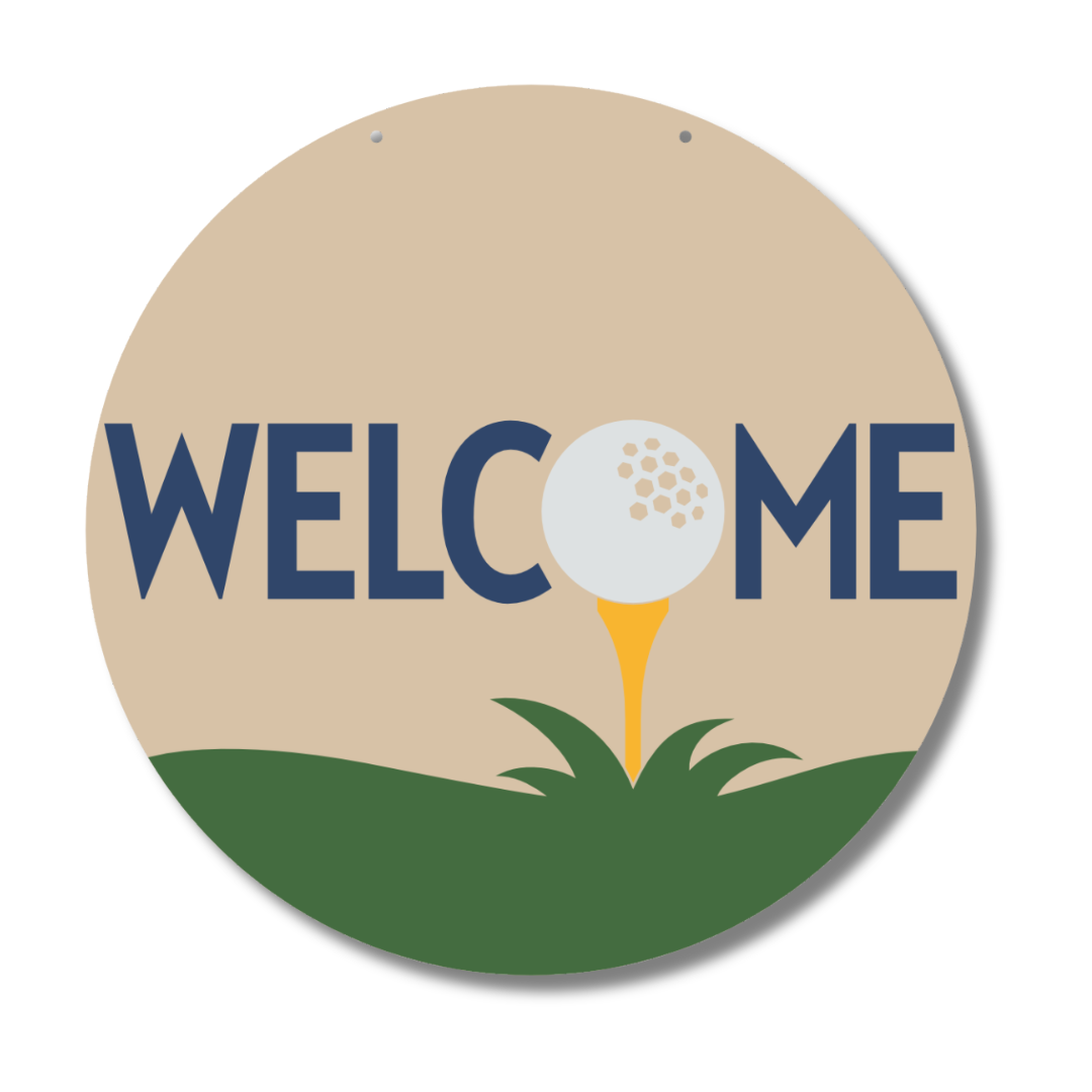 Unfinished 1/4 - Inch Thick Wood Golf Themed Welcome Door Sign Kit