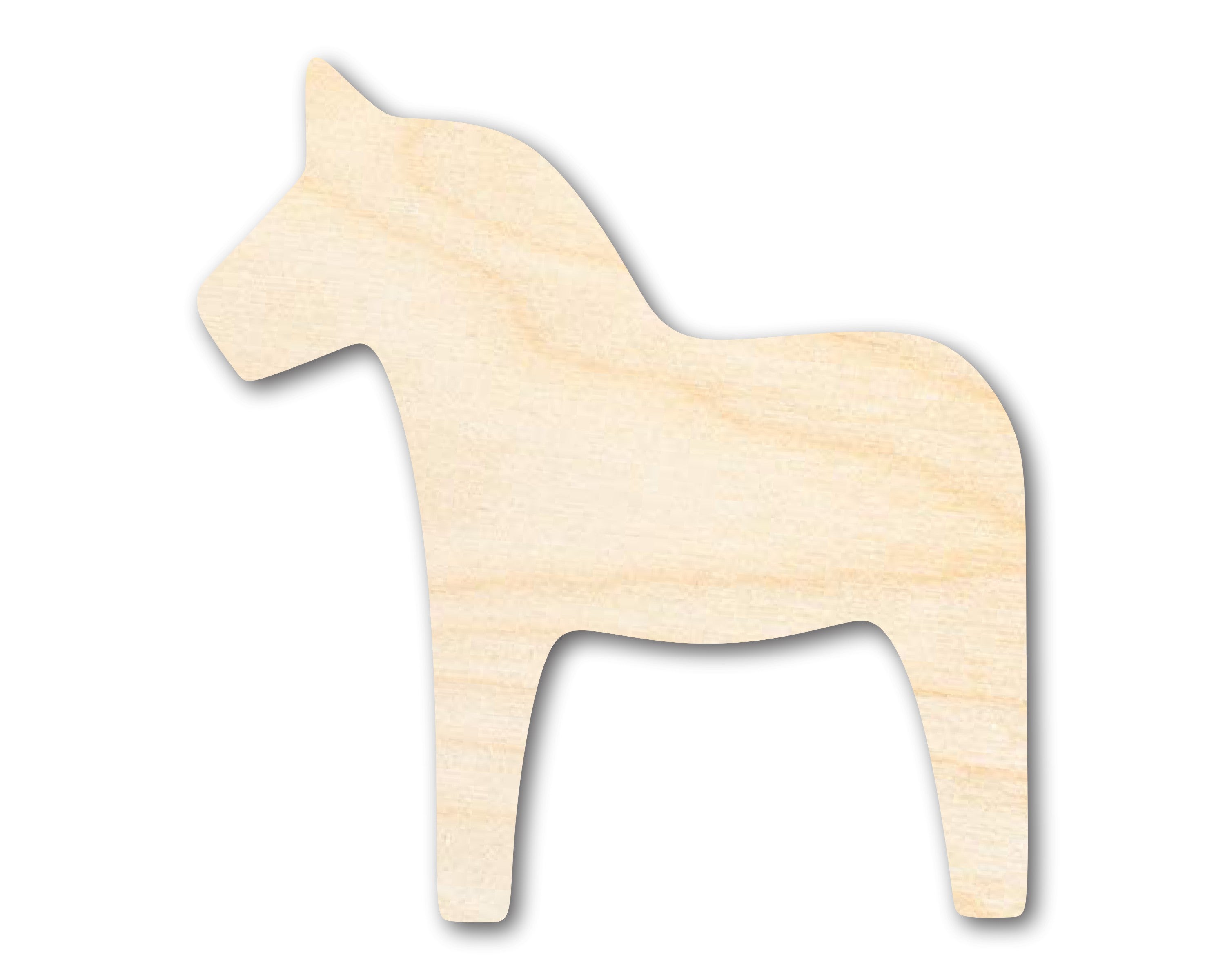 Enhanced DIY Craft Cutout: Unfinished Wood Dala Horse Shape from the Bigger and Improved Collection