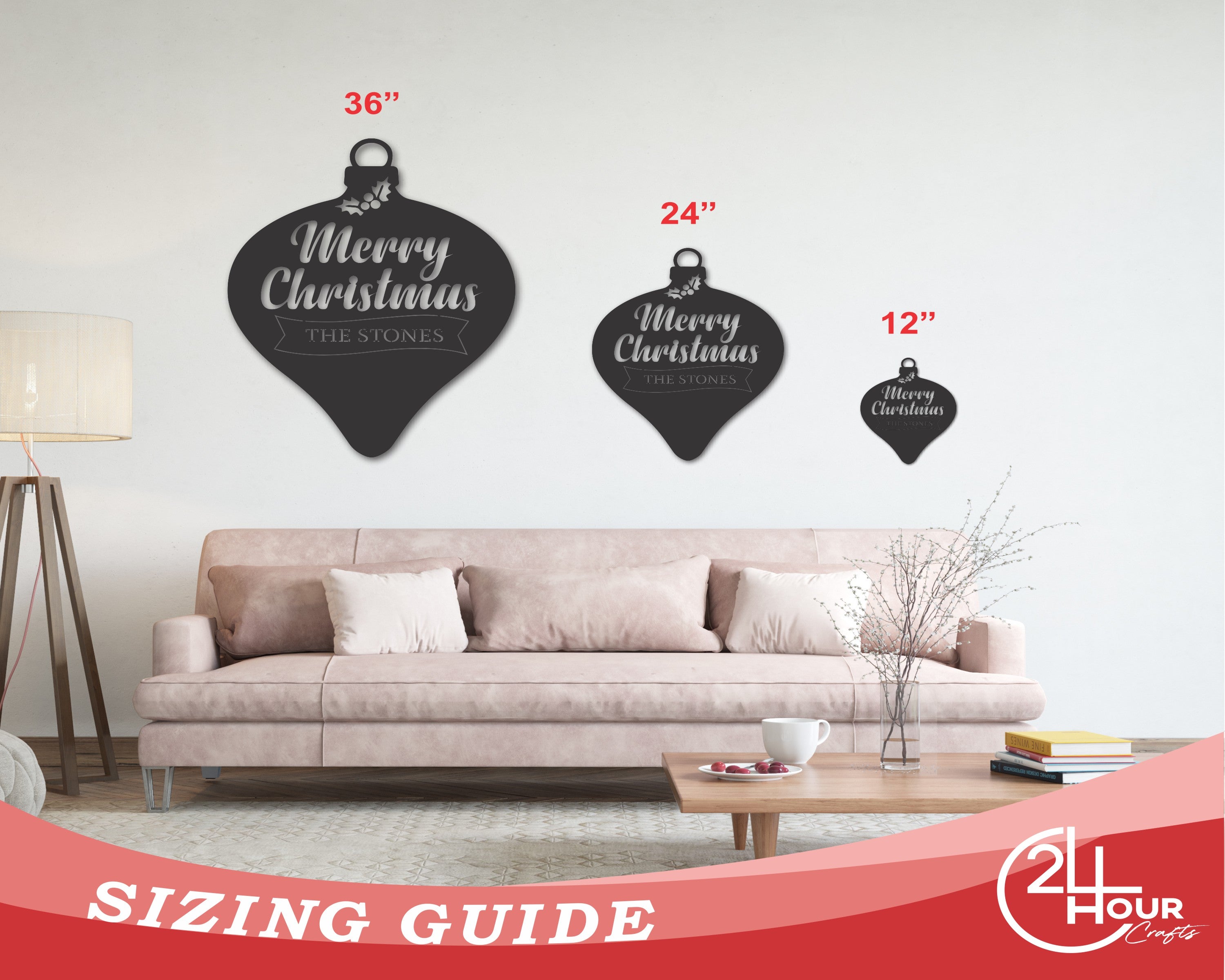 Customizable Metal Christmas Wall Ornaments with 15 Color Choices