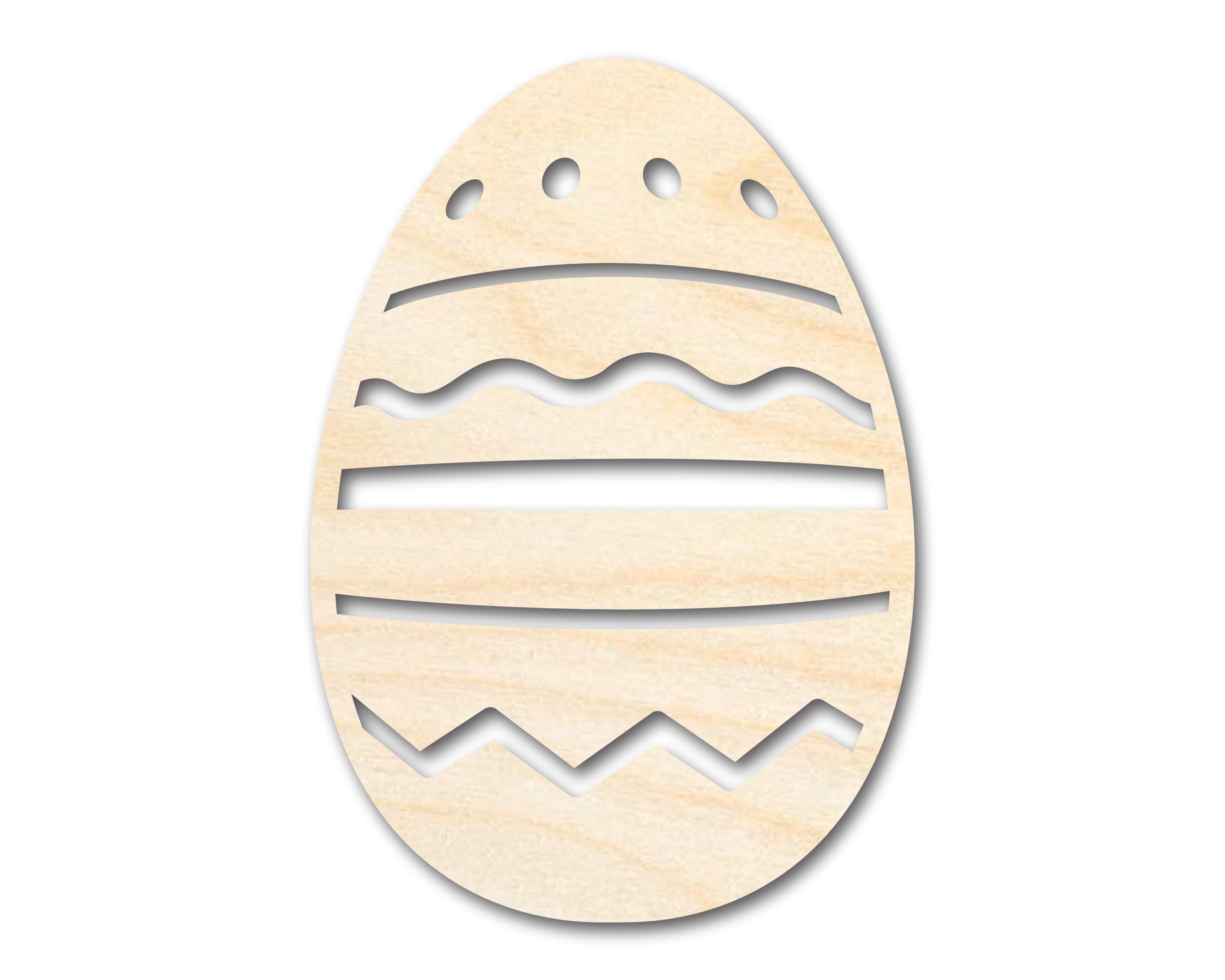 Unfinished Wood Striped Easter Egg Shape Craft Items for Up to 46 DIY Projects
