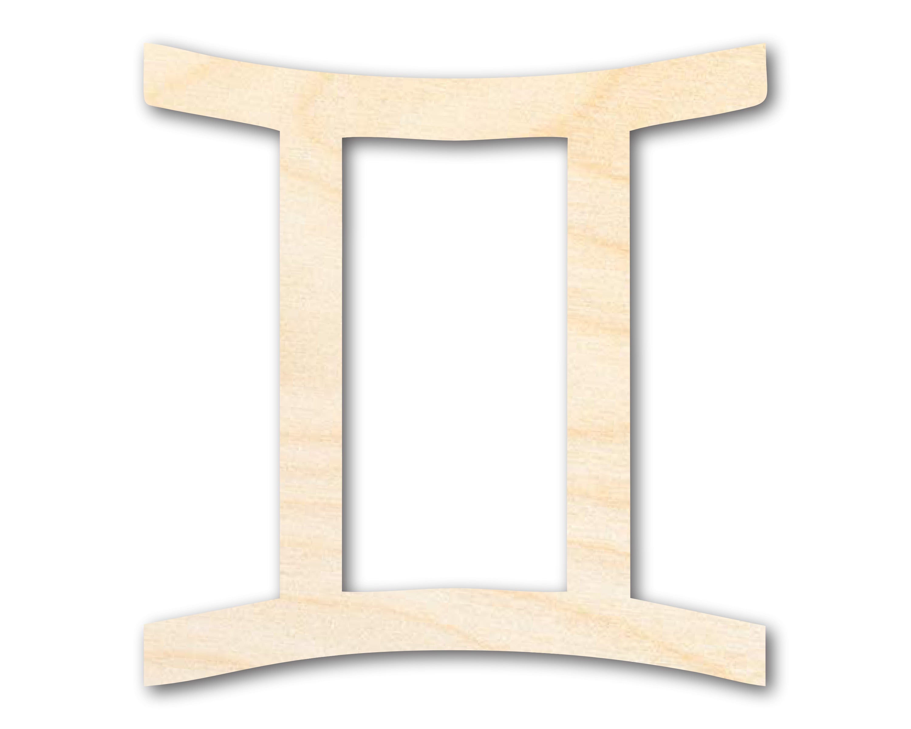 Unfinished Wood Zodiac Craft in Gemini Sign Shape - Sizes up to 46 Inches