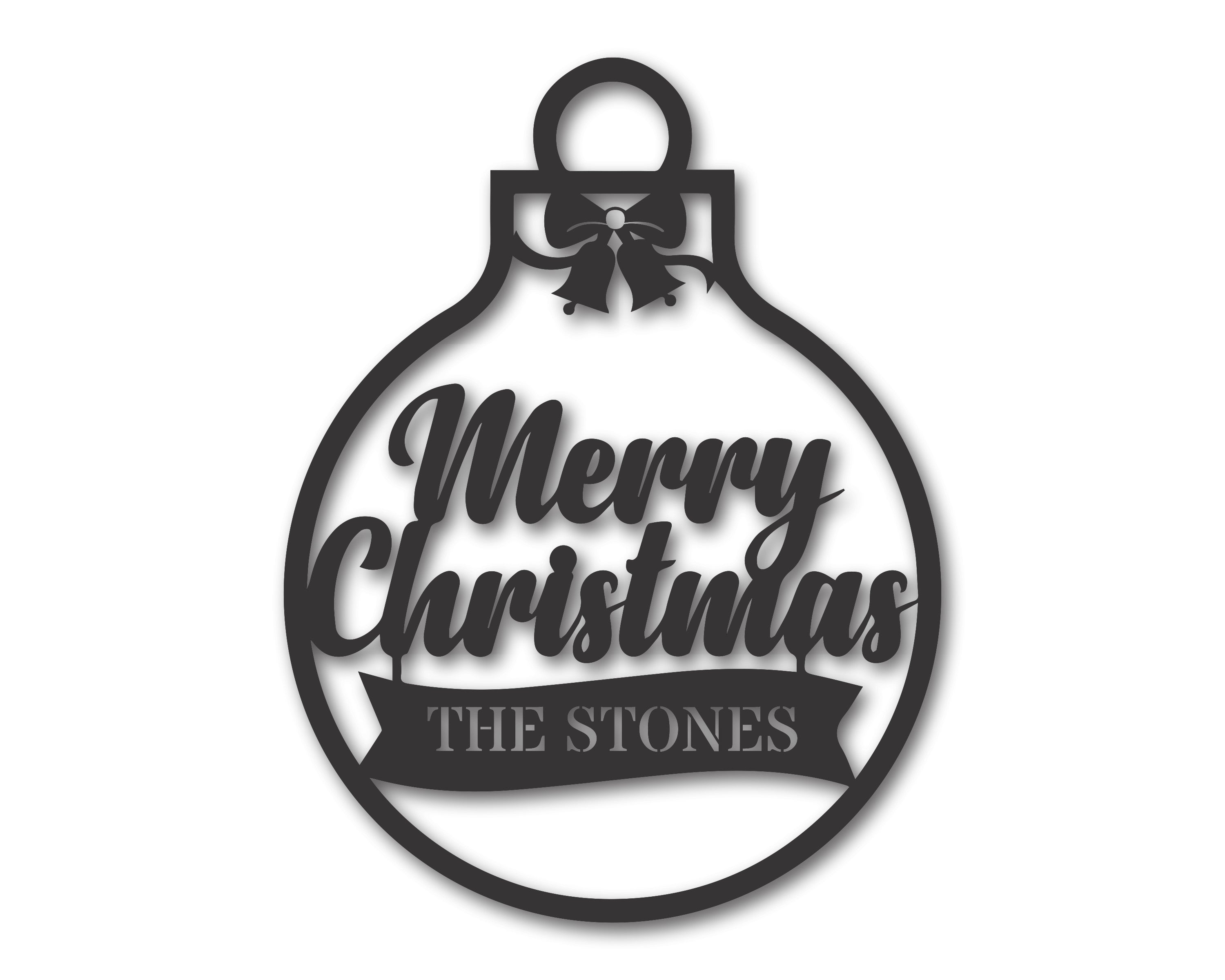 Personalized Metal Christmas Bulb Wall Signs with 15 Color Choices