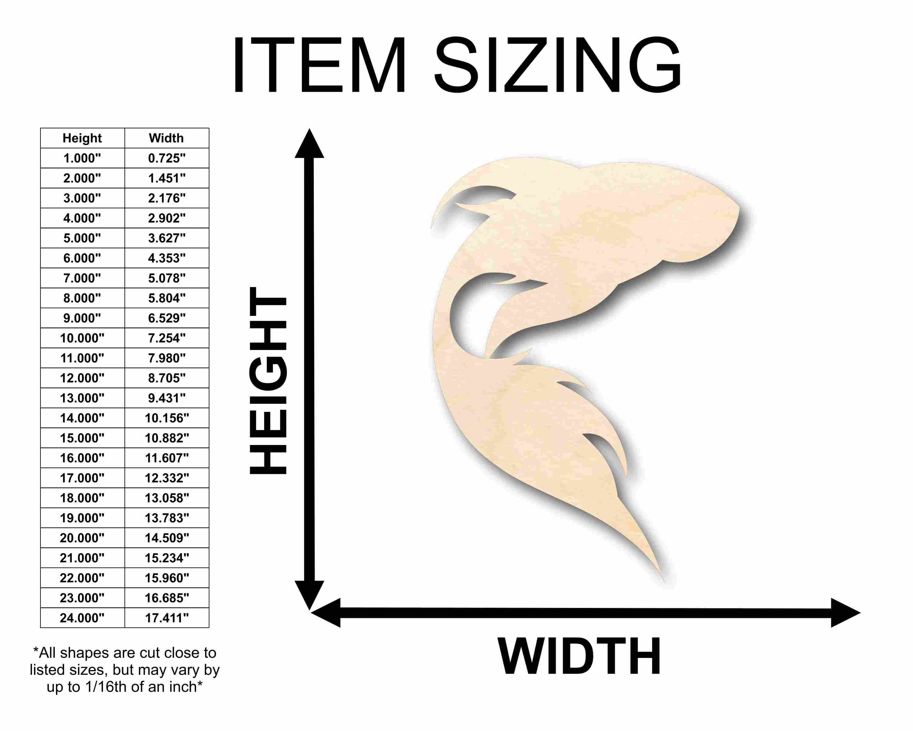 Unfinished Baltic Birch Wood Koi Fish and Goldfish Silhouette Craft Supplies for Up to 46 DIY Projects