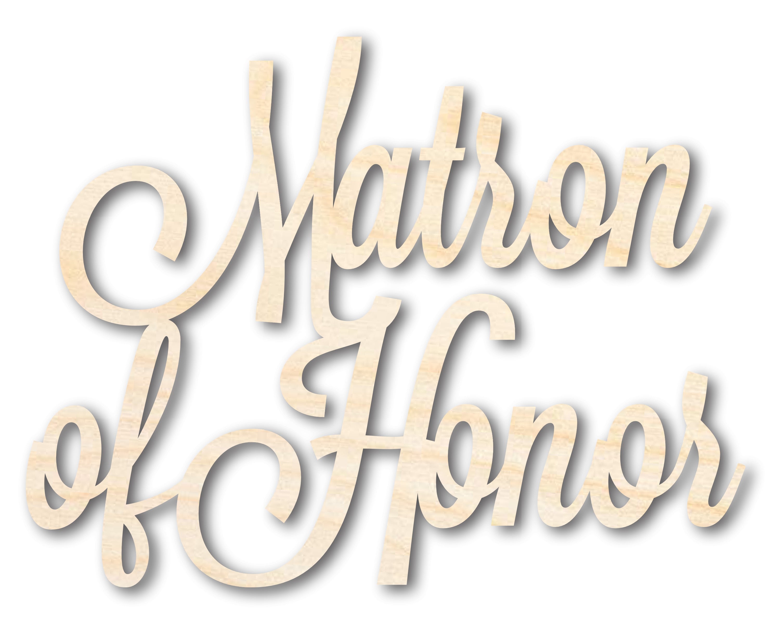 Unfinished Wood Craft - Matron of Honor Shape, Suitable for Word Craft Projects, Sizes Up to 46 Inches