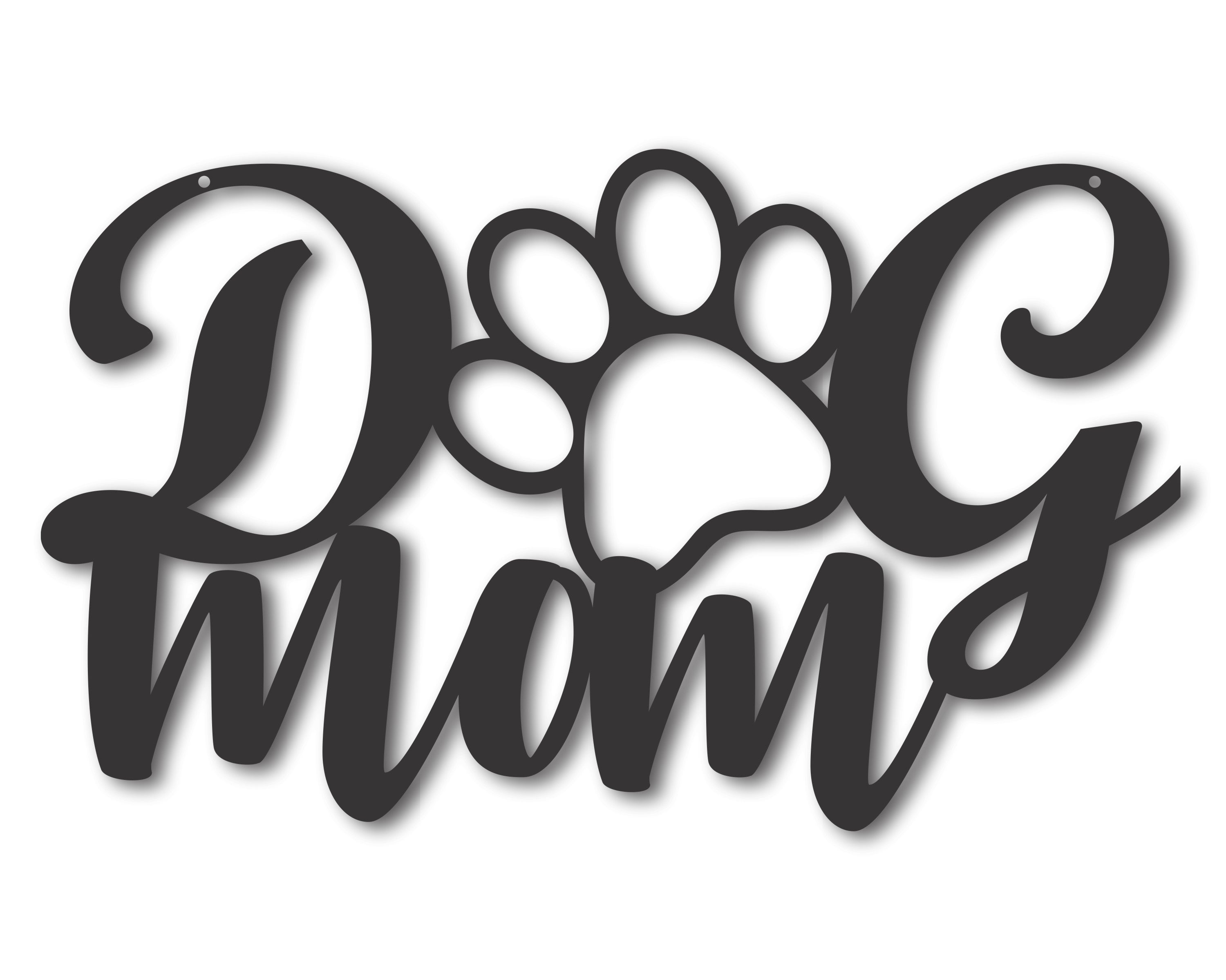 Customizable Metal Wall Art for Dog Moms | 15 Distinct Color Options and 5 Font Choices