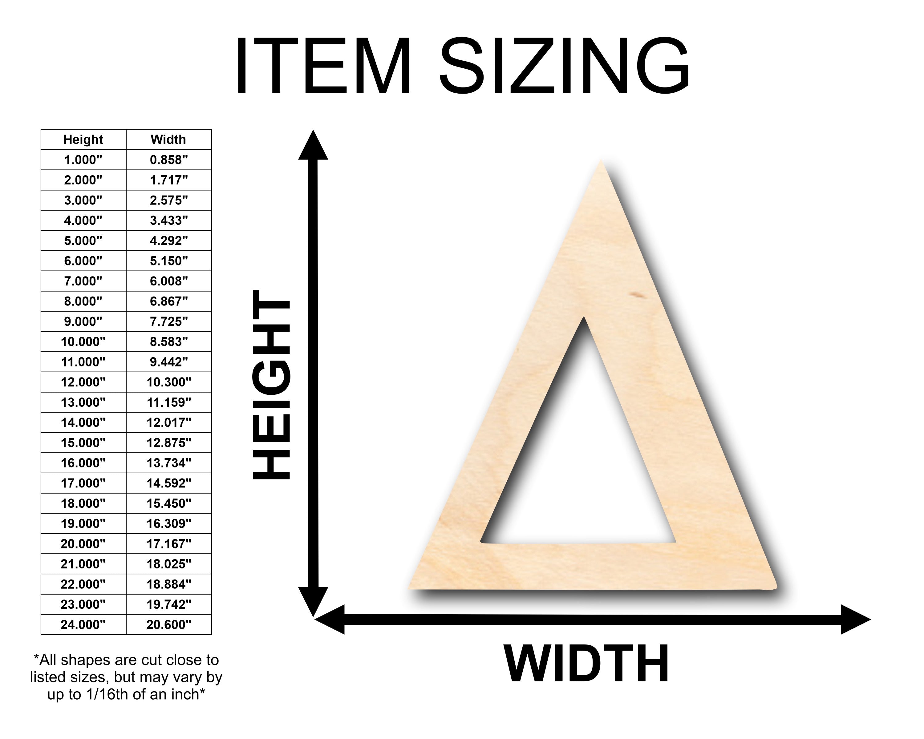 DIY Unfinished Wood Bold Delta Shapes - Ideal for Up to 46 Crafts