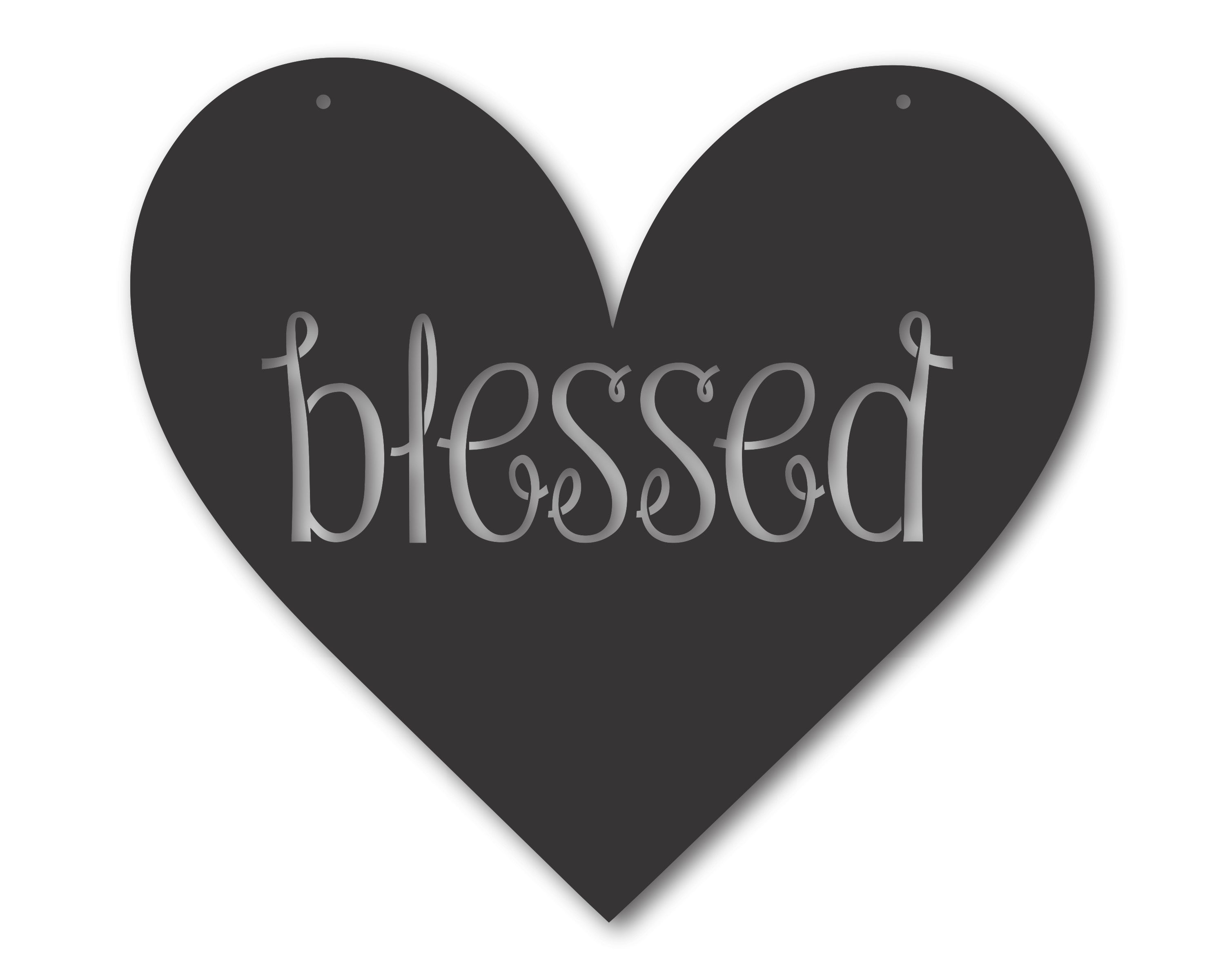 Decorative Metal Heart Wall Art - Metal Blessed Heart Sign with 15 Stunning Color Options