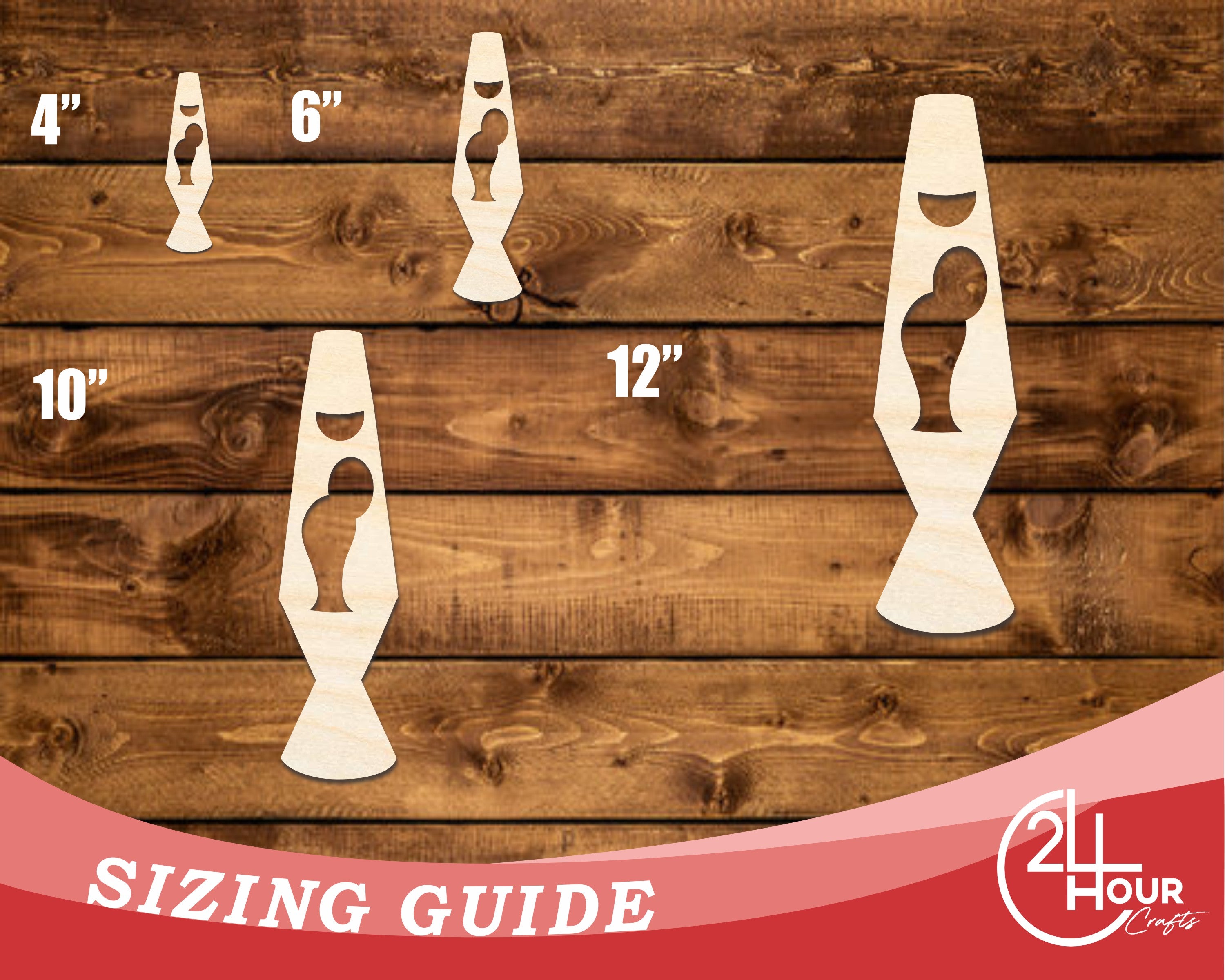 DIY Unfinished Baltic Birch Wood Lava Lamp Shape Cutout up to 46 Inches