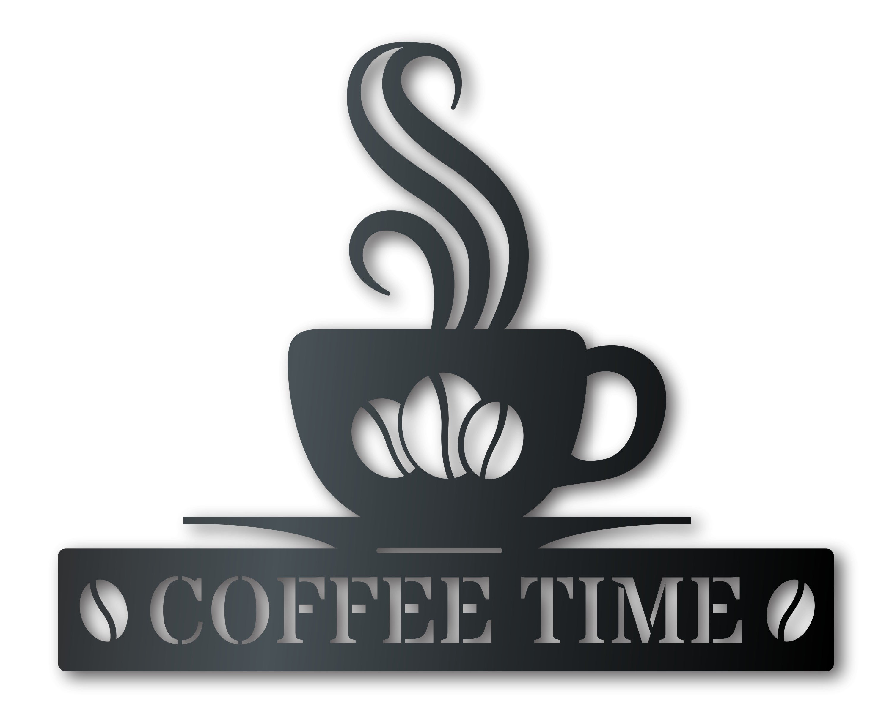 Customizable Metal Coffee Bean Wall Decor for Indoor and Outdoor Use | Up to 46 Inches in Size | More Than 20 Color Choices