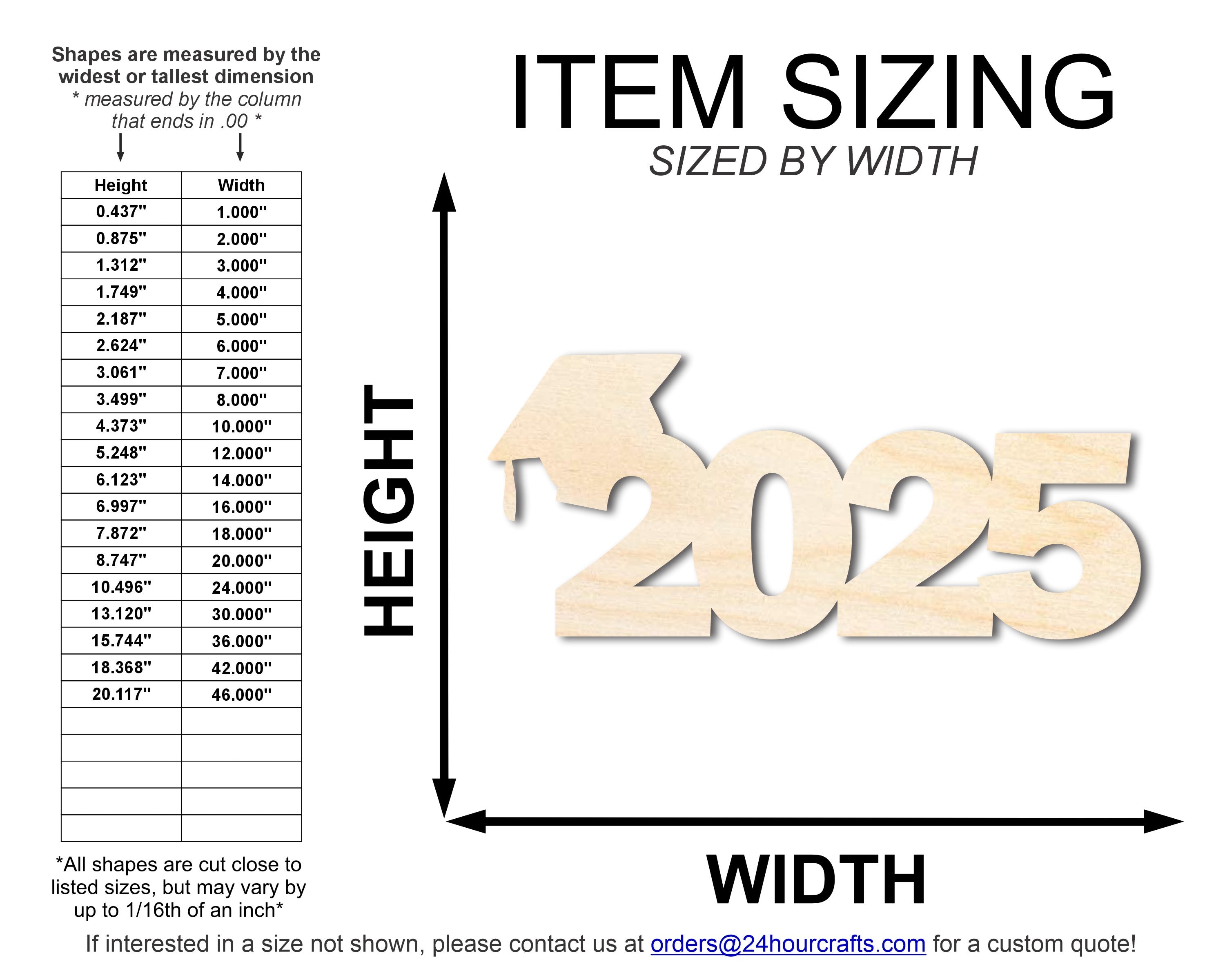 Unfinished 2025-Shaped Wood Block for Do-It-Yourself Crafts | Up to 46 DIY Options