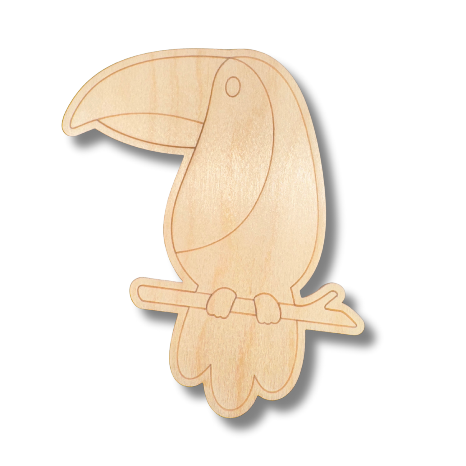 Unfinished Wood Etched Toucan Shapes for Paint By Line DIY Crafts, Available in Sizes Up to 30 Inches