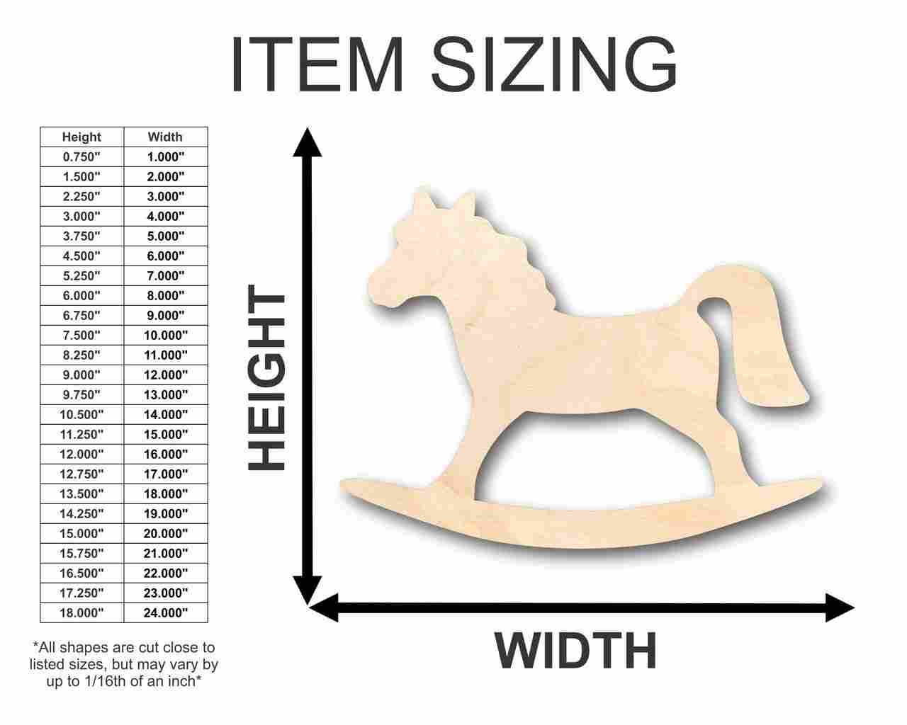 DIY Unfinished Wood Rocking Horse Shape Toy for Craft Projects up to 46