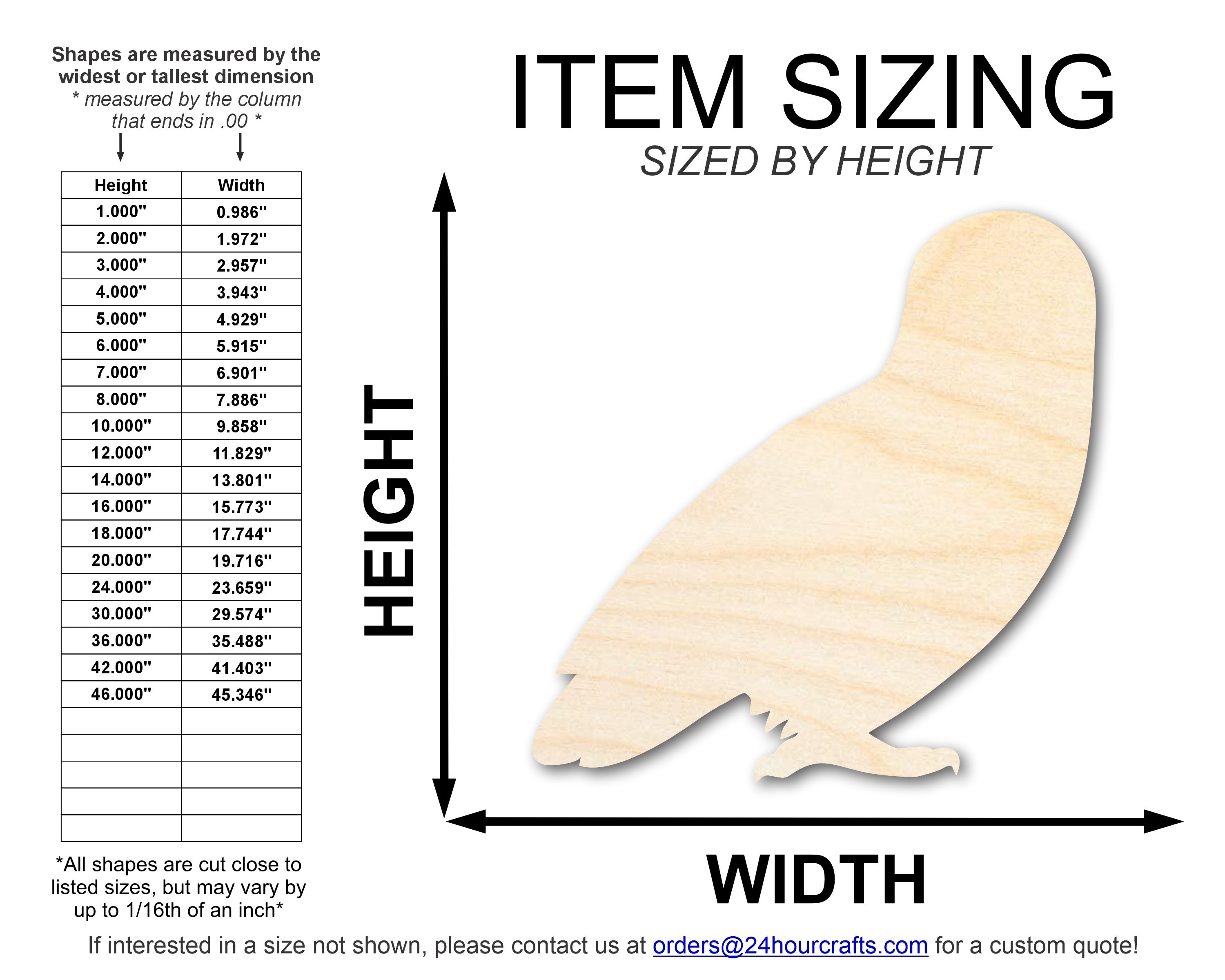 Unfinished Baltic Birch Spooky Owl Shape DIY Craft Cutout, Up to 46 Inches