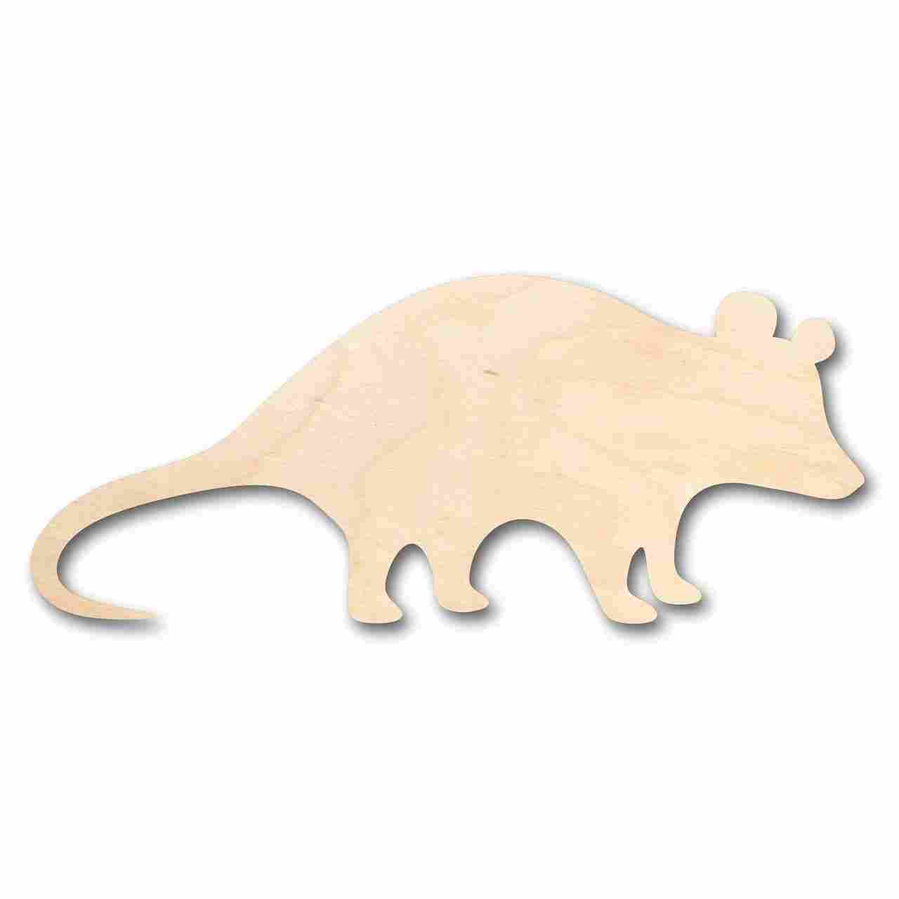 Unfinished Baltic Birch Wood Possum Shape for Wildlife and DIY Craft Projects - Sizes up to 24 Inches