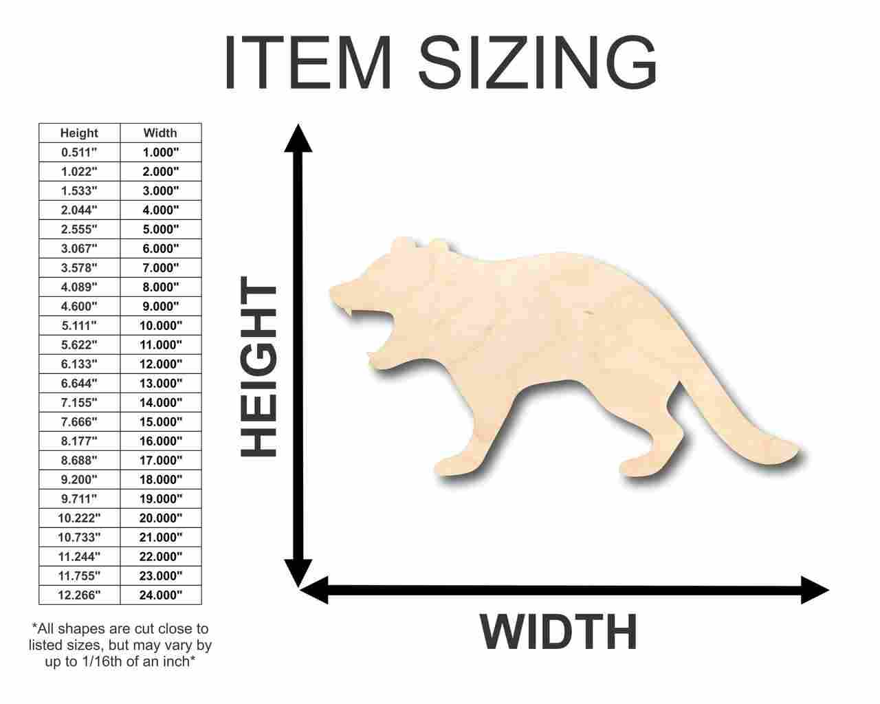 Unfinished Wood Tasmanian Devil Animal Shape for Various DIY Craft Projects up to 46