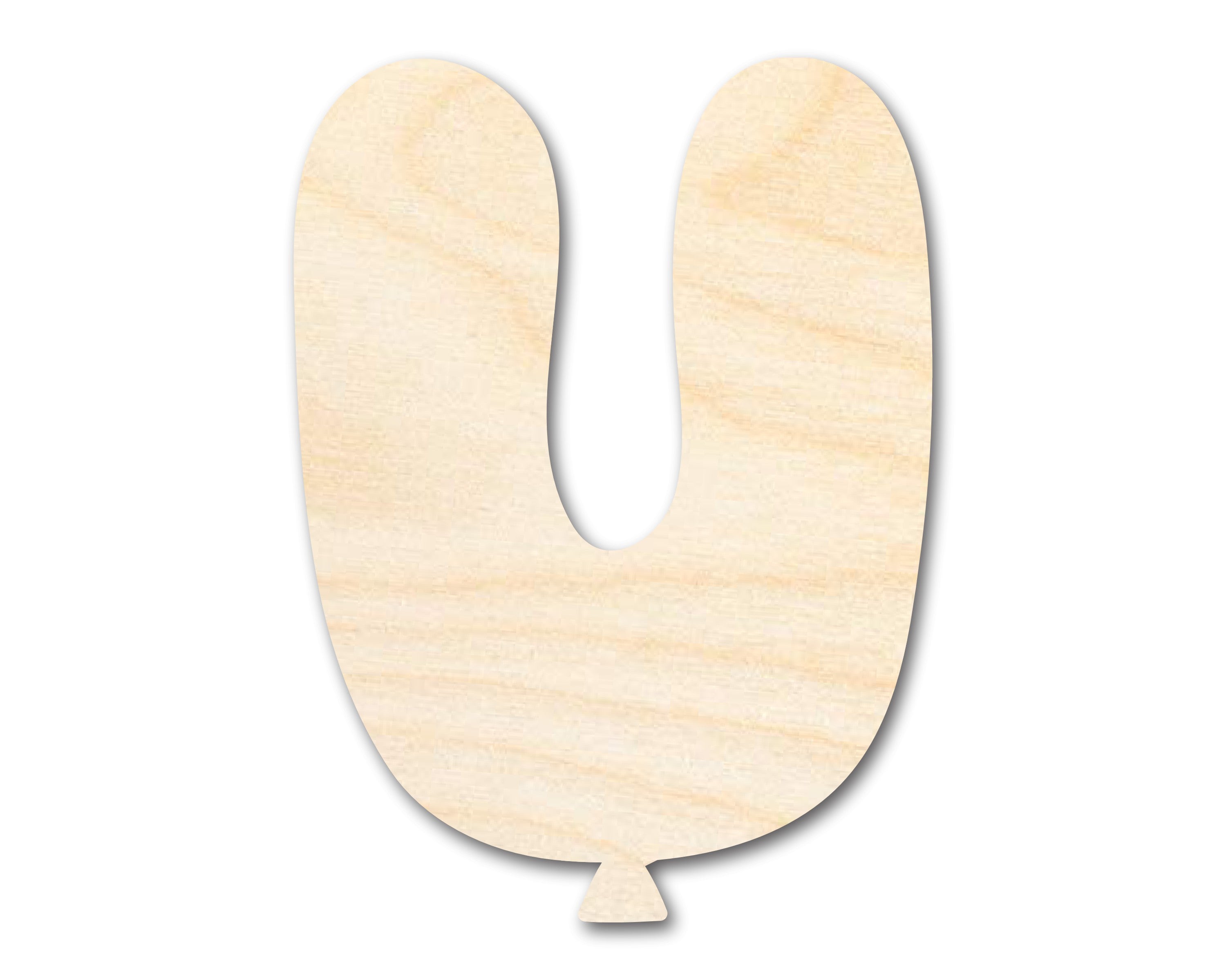 Unfinished DIY Craft Cutout: U - Shaped Wood Balloon Letter for Up to 46 Do - It - Yourself Projects