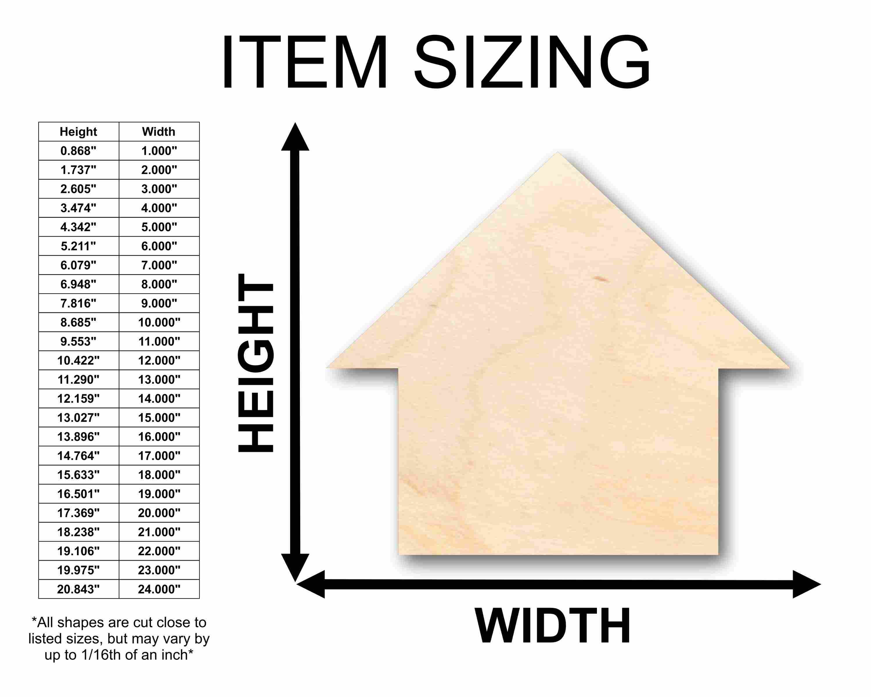 DIY Unfinished Wood House Silhouette - Ideal for Up to 46 Craft Projects