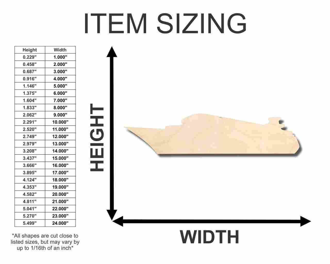 DIY Unfinished Wood Ship Shape Crafts up to 46 Inches