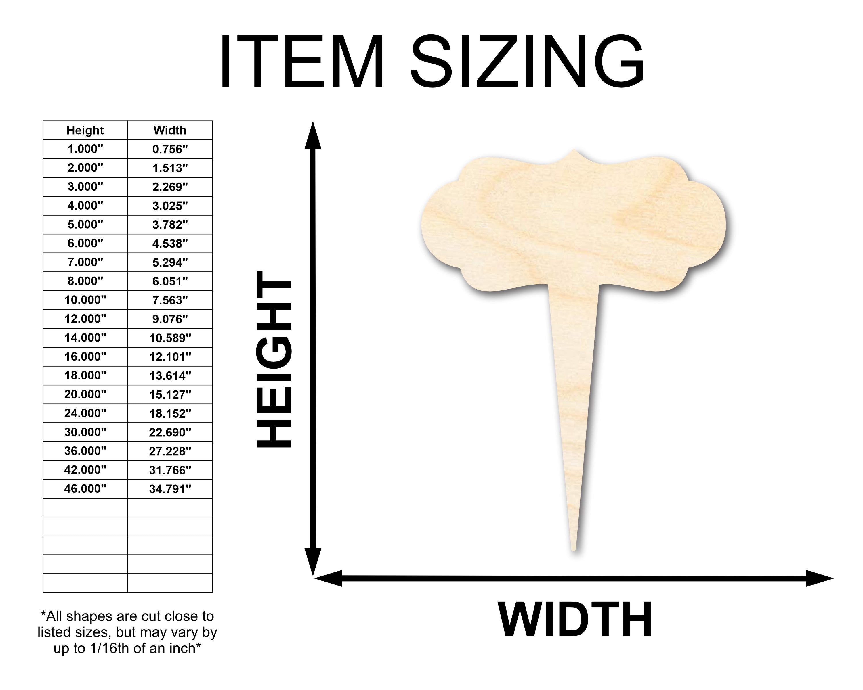 DIY Unfinished Baltic Birch Wood Garden Marker Stakes up to 12 Inches