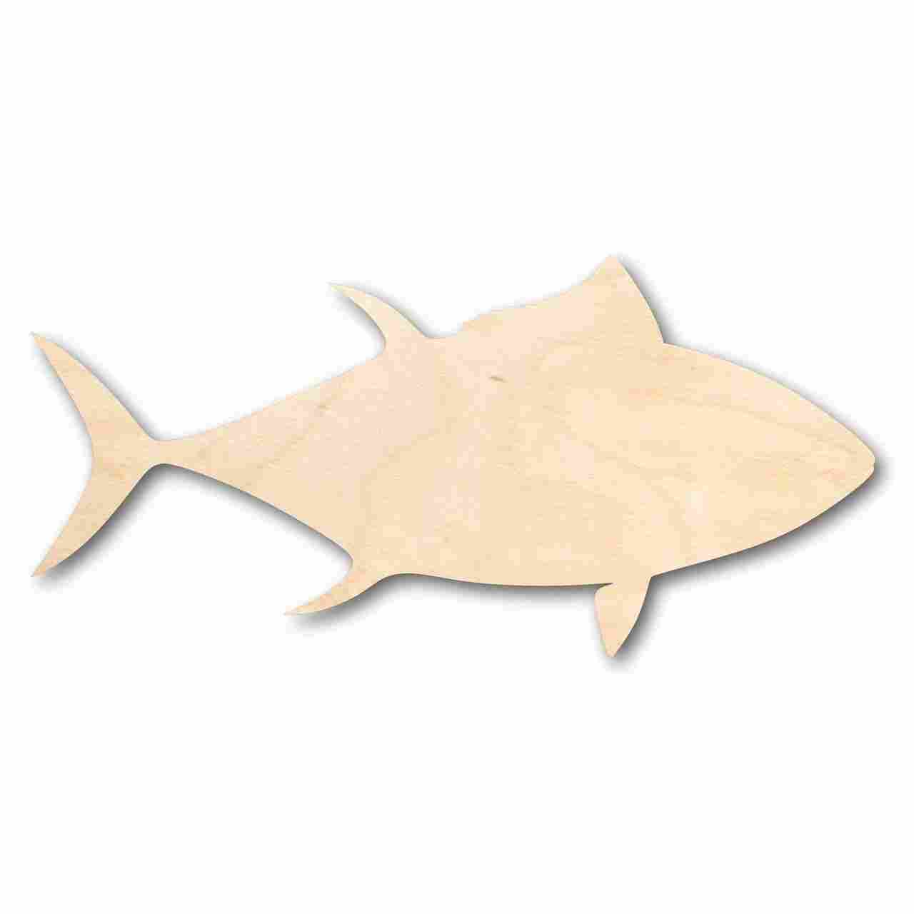 DIY Unfinished Baltic Birch Wood Tuna Fish Shape for Ocean Crafts (up to 46)