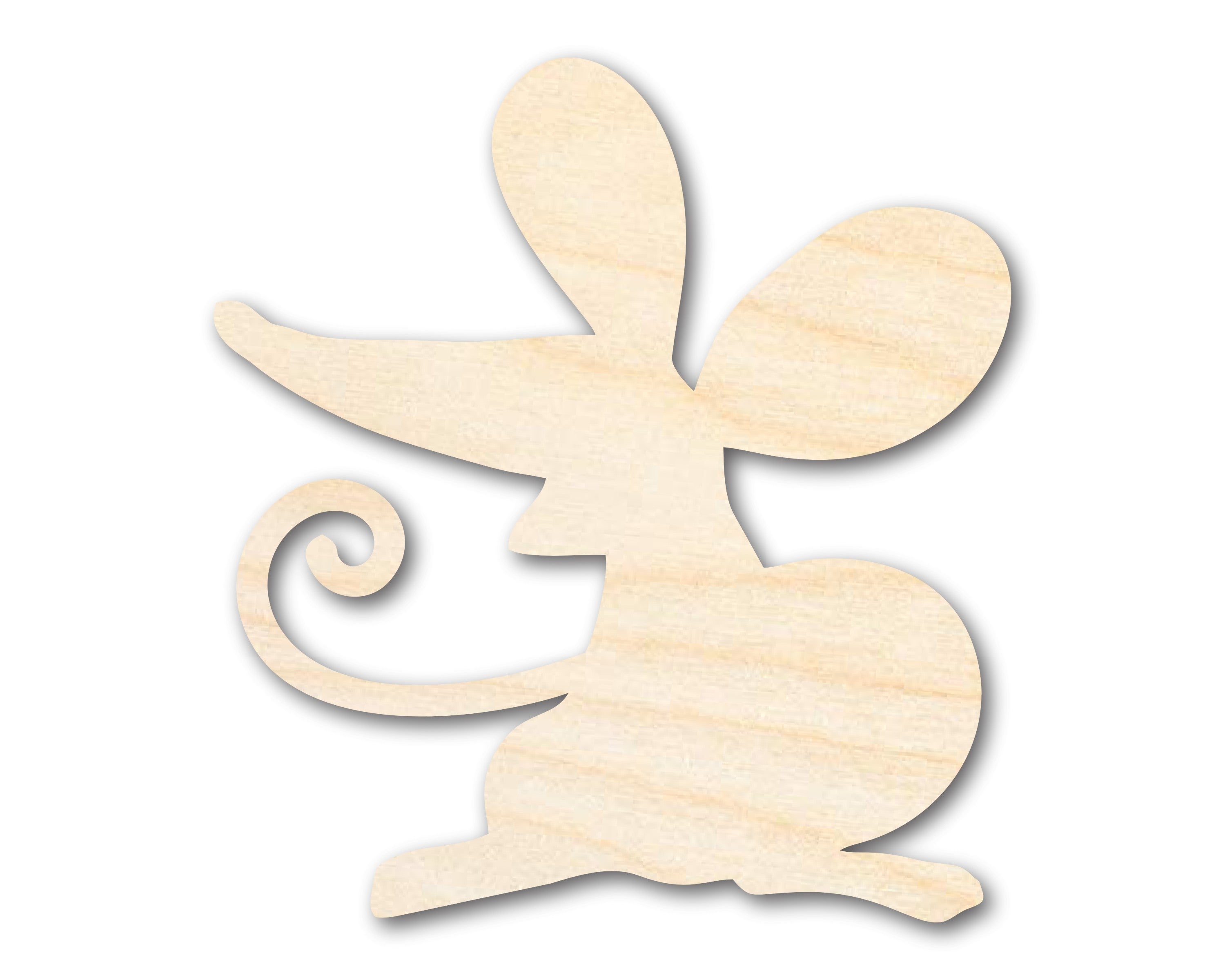 DIY Unfinished Baltic Birch Cartoon Mouse Shape Cutout - Up to 46 Inches