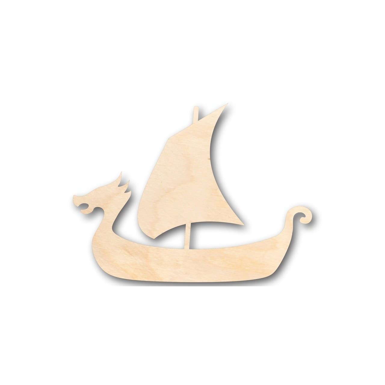 DIY Unfinished Baltic Birch Viking Ship Shape up to 24 Inches