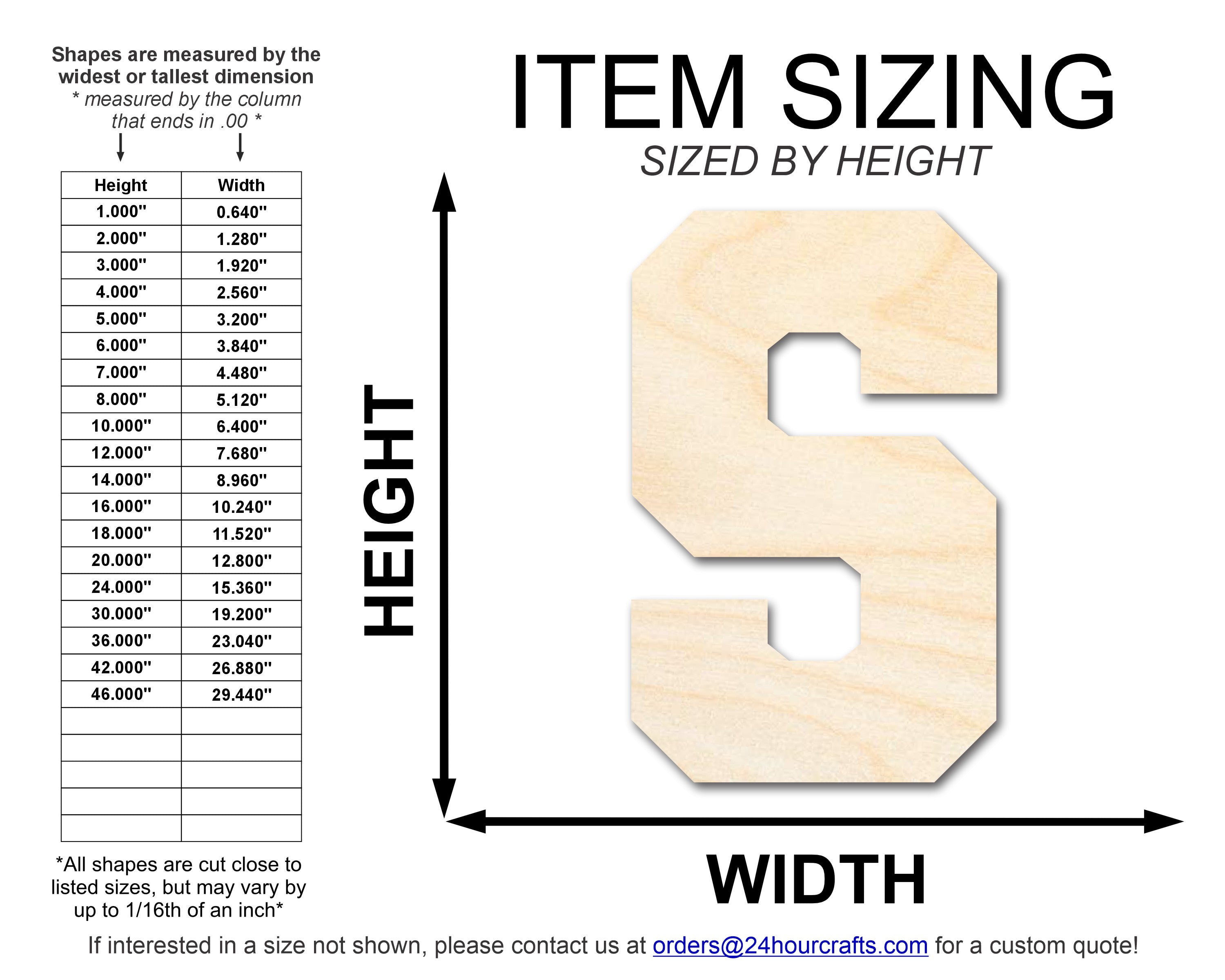 Unfinished Wood Varsity Team Font in S Shape for DIY Crafts, Up to 46 Inches of DIY Fun