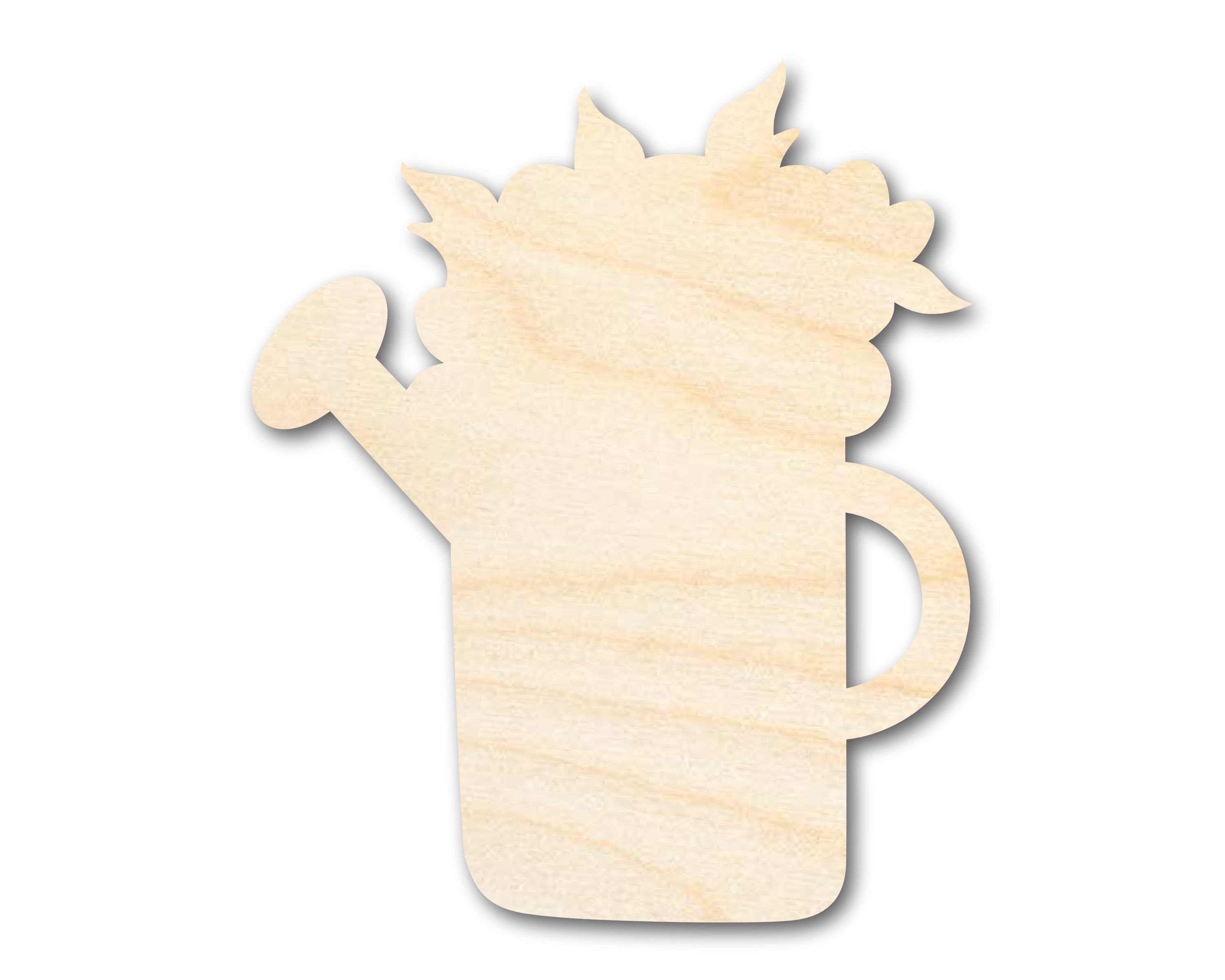 DIY Unfinished Baltic Birch Floral Watering Can Shape Cutouts up to 46 Inches