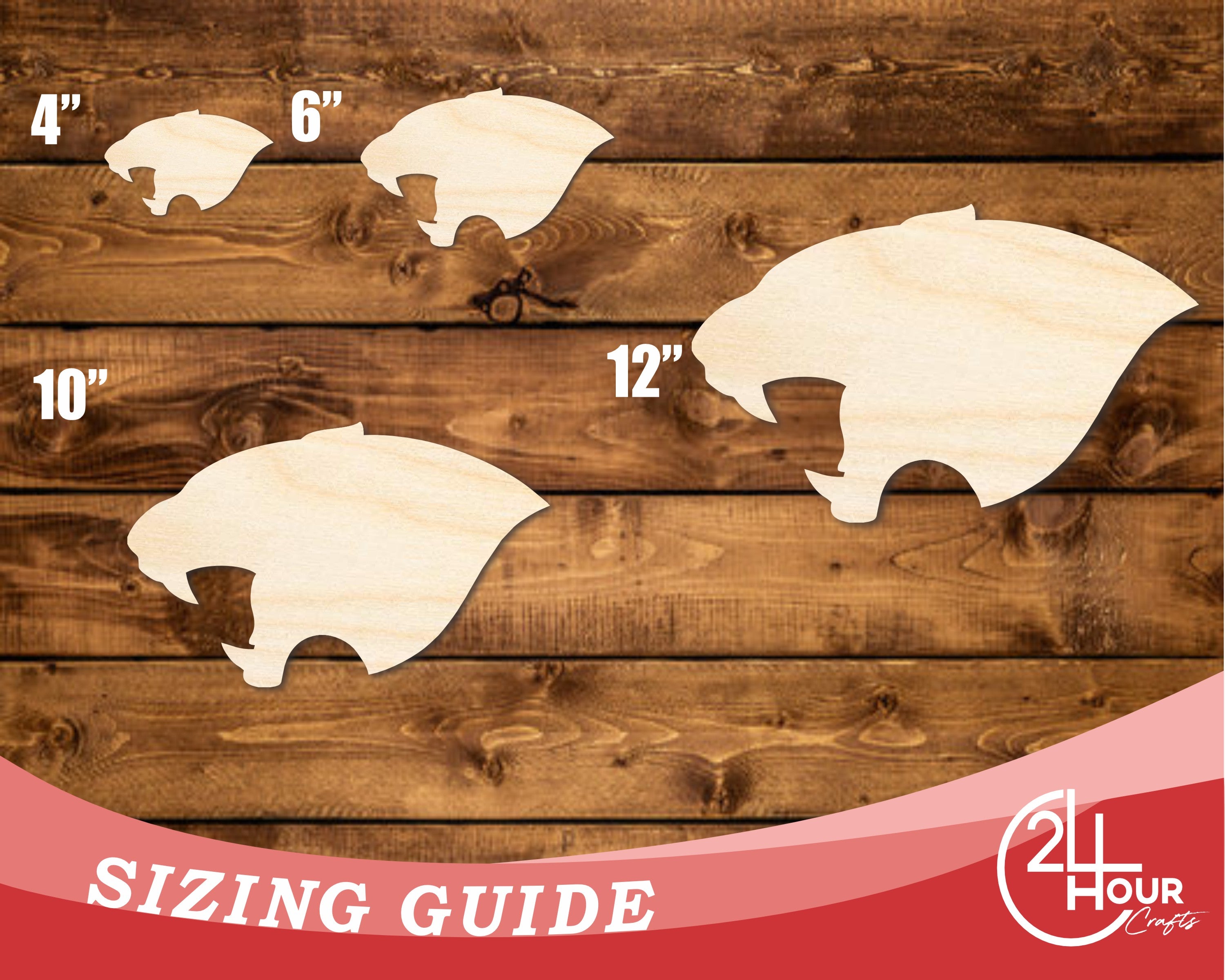 Unfinished DIY Craft Cutout in the Shape of a Wood Panther Mascot | Up to 46 Different DIY Options