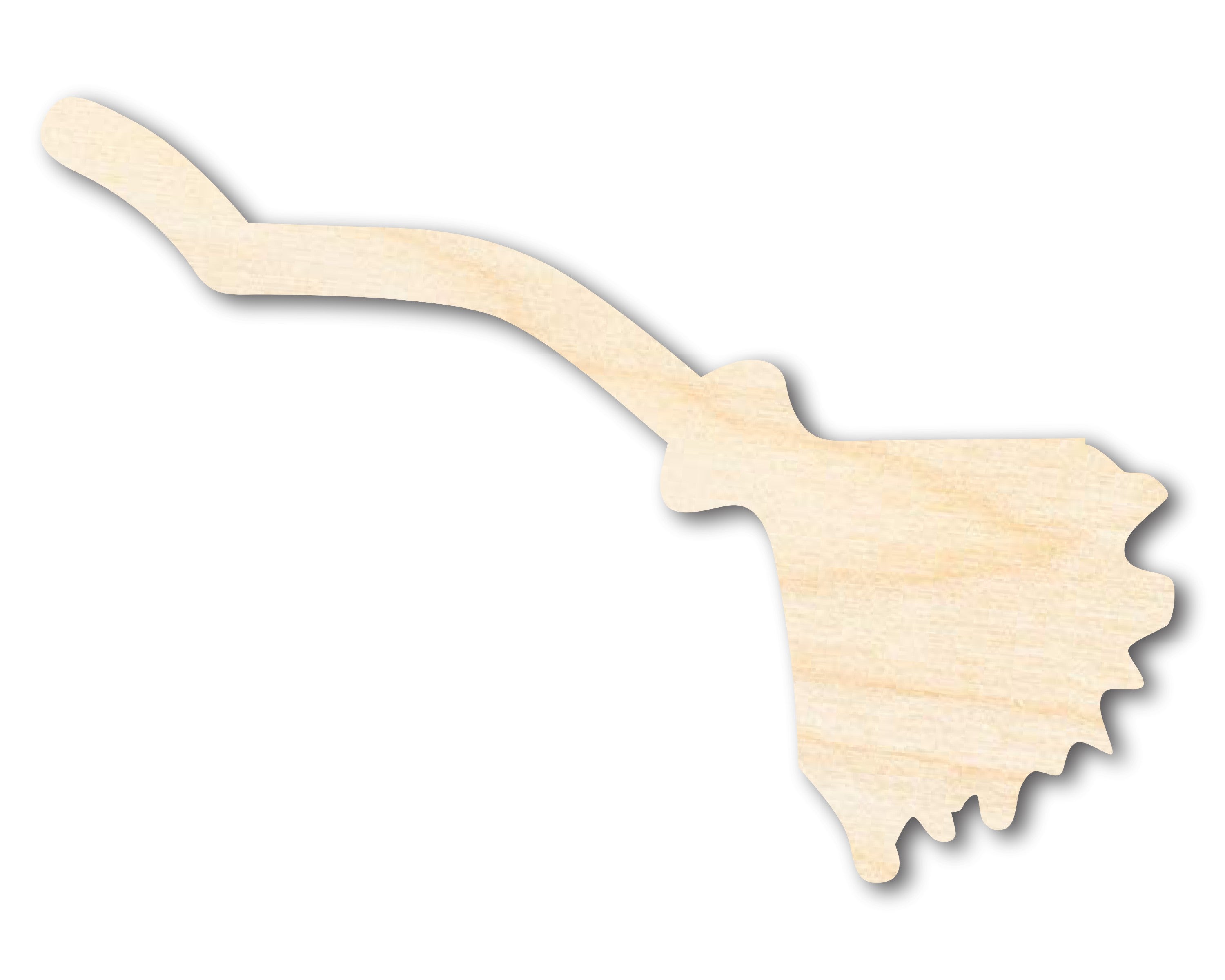 Enhanced DIY Craft Cutout: Unfinished Wood Crooked Flying Broom Silhouette from the Bigger and Improved Collection